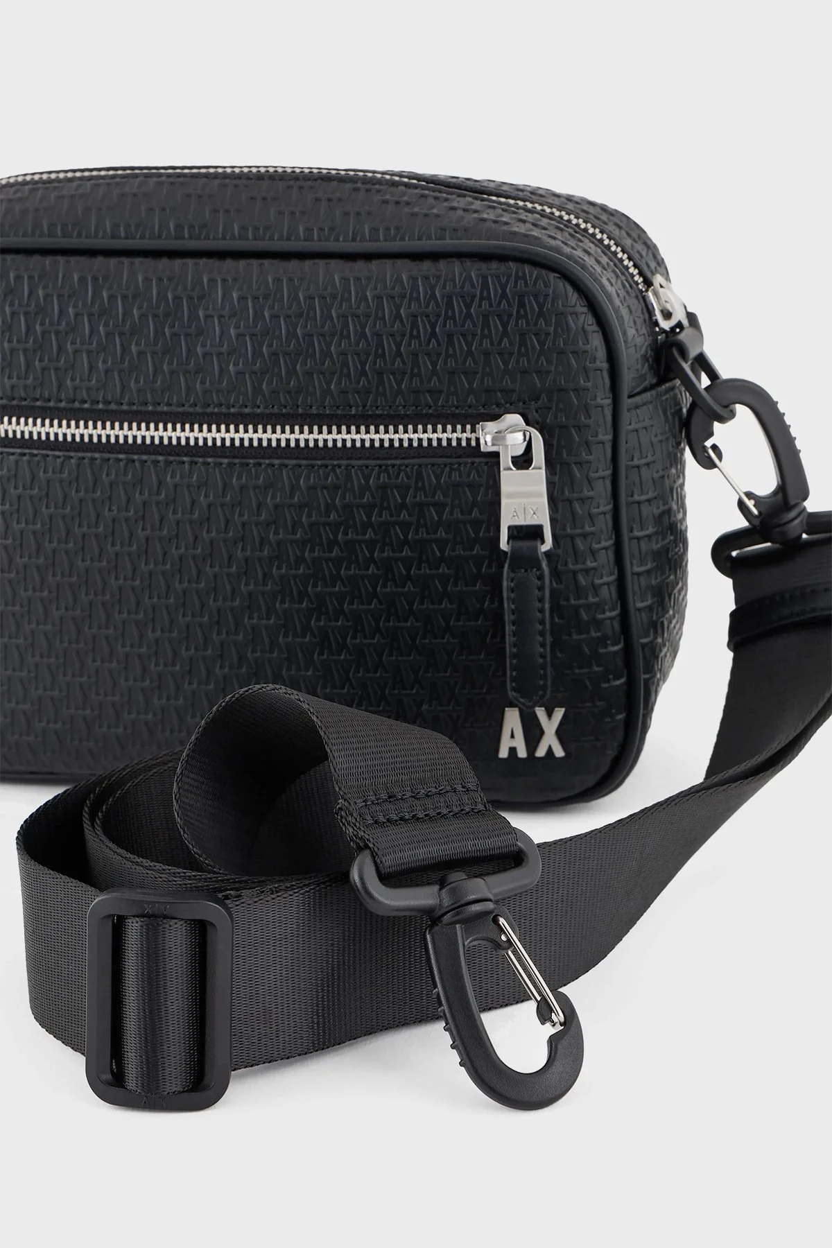 Armani Exchange Logolu Fermuarlı Çıkarılabilir Askılı Erkek Çanta XM000160 AF11928 UC001 SİYAH - 5