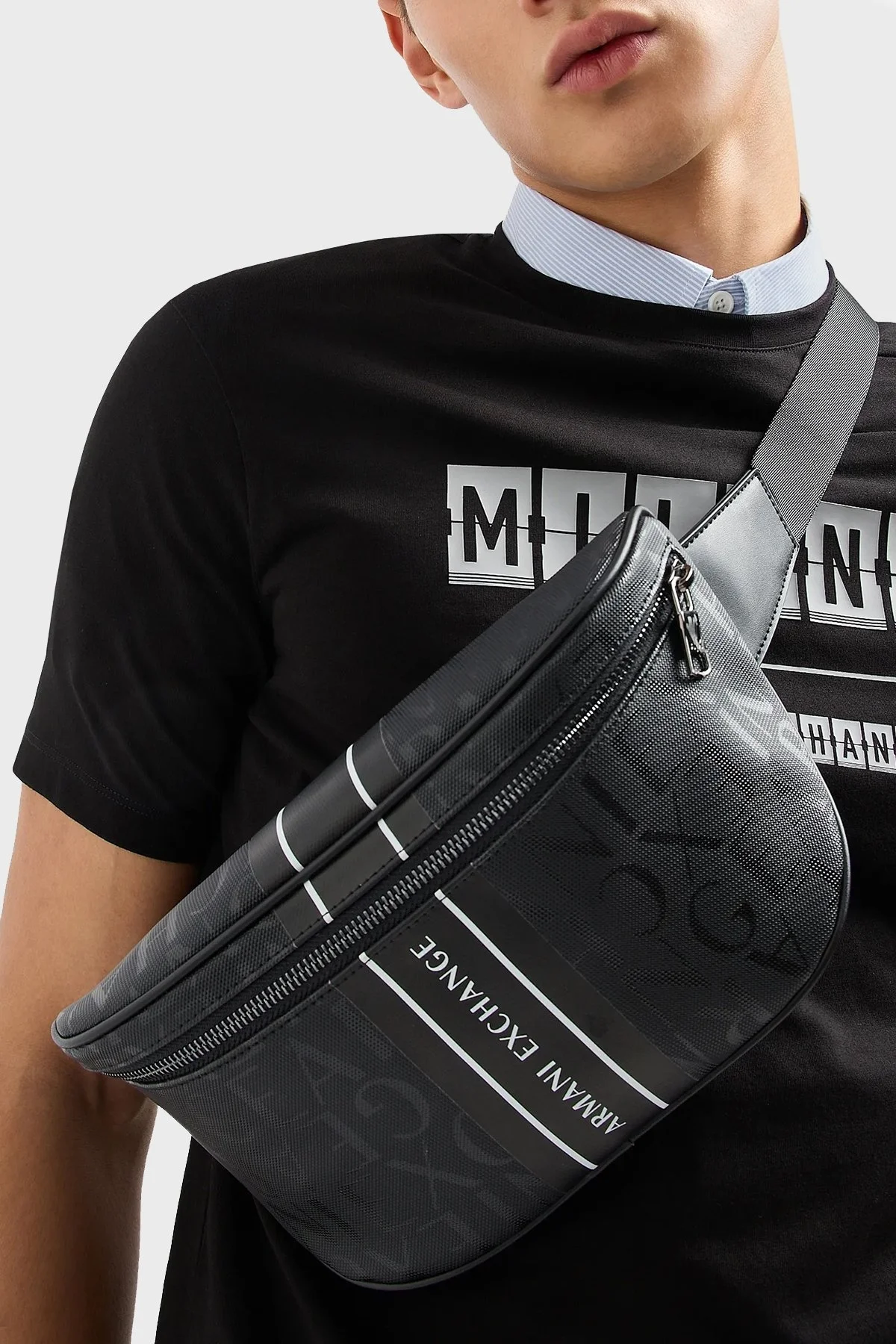 Armani Exchange Logolu Fermuarlı Erkek Bel Çantası 952398 CC831 19921 SİYAH - 2