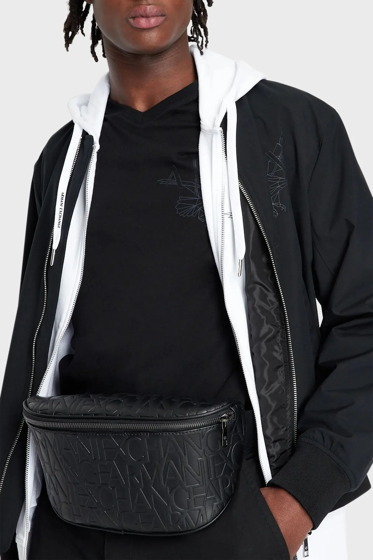 Armani Exchange Logolu Fermuarlı Erkek Bel Çantası 952511 CC838 00020 SİYAH - 2