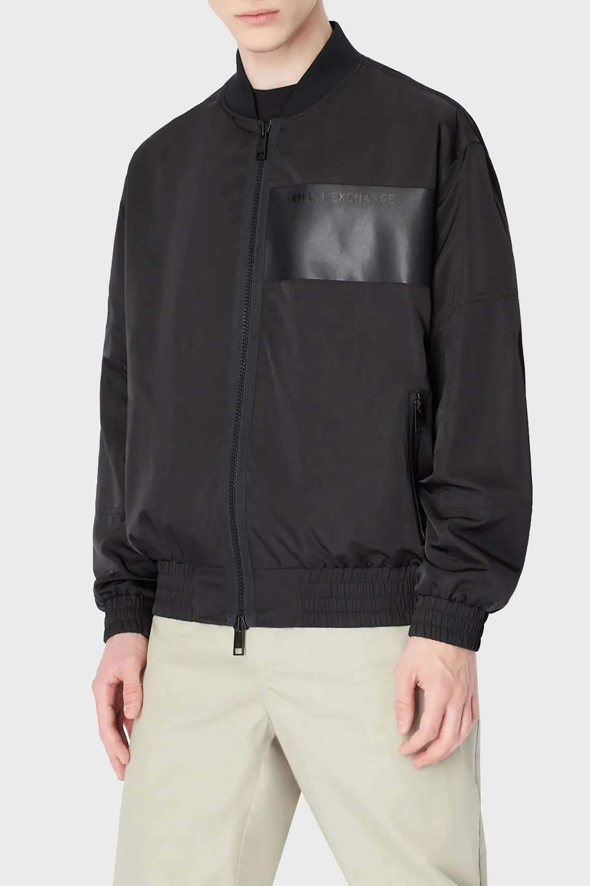 Armani Exchange Logolu Fermuarlı Regular Fit Erkek Mont 3RZB13 ZN99Z 1200 SİYAH - 1