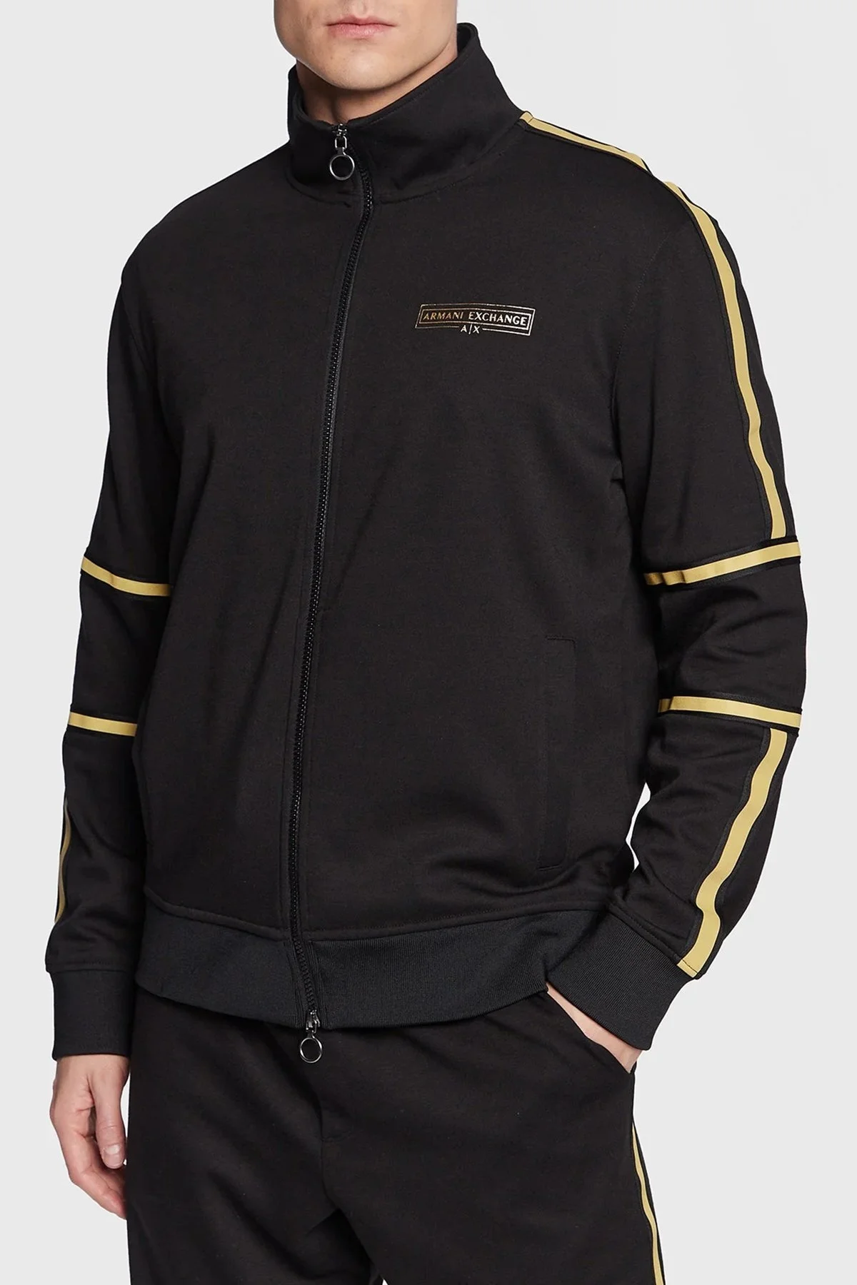 Armani Exchange Logolu Fermuarlı Regular Fit Erkek Sweat 3RZMRA Z9N1Z 1200 SİYAH - 1