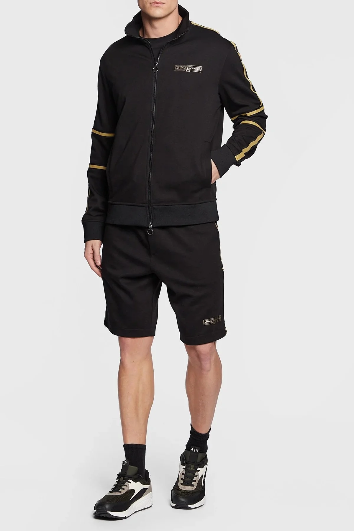 Armani Exchange Logolu Fermuarlı Regular Fit Erkek Sweat 3RZMRA Z9N1Z 1200 SİYAH - 2