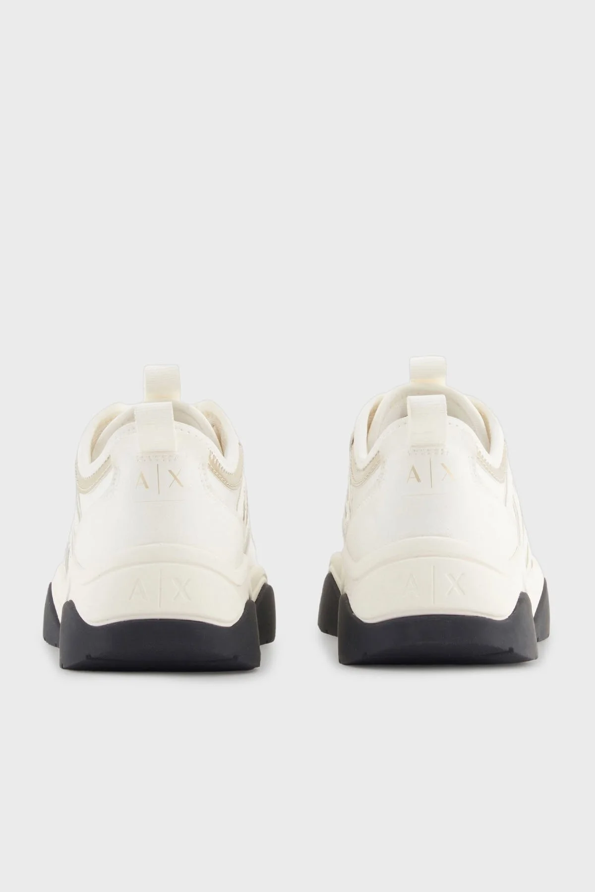 Armani Exchange Logolu File Detaylı Kalın Taban Sneaker Bayan Ayakkabı XDX039 XV311 MZ128 BEYAZ-GOLD - 5