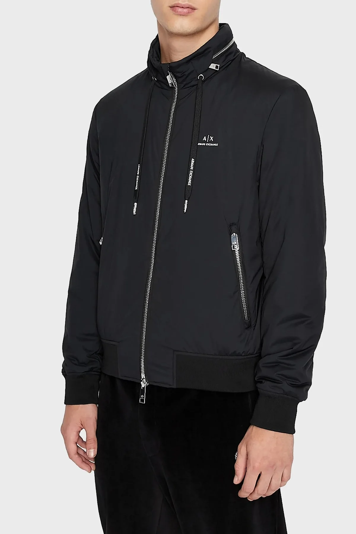 Armani Exchange Logolu Gizli Kapüşonlu Regular Fit Erkek Mont 8NZB60 ZN97Z 1200 SİYAH - 1