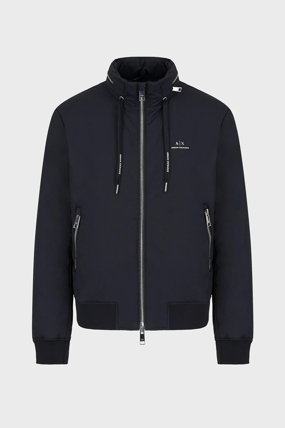 Armani Exchange Logolu Gizli Kapüşonlu Regular Fit Erkek Mont 8NZB60 ZN97Z 1583 LACİVERT - 6