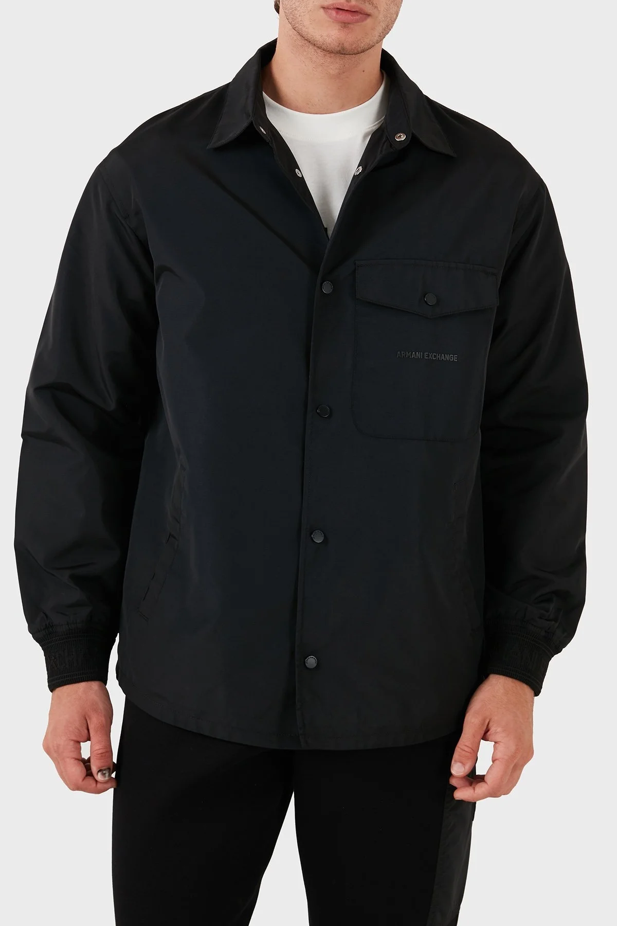 Armani Exchange Logolu Gömlek Yaka Erkek Ceket 6DZBL6 ZN5KZ 1200 SİYAH - 1