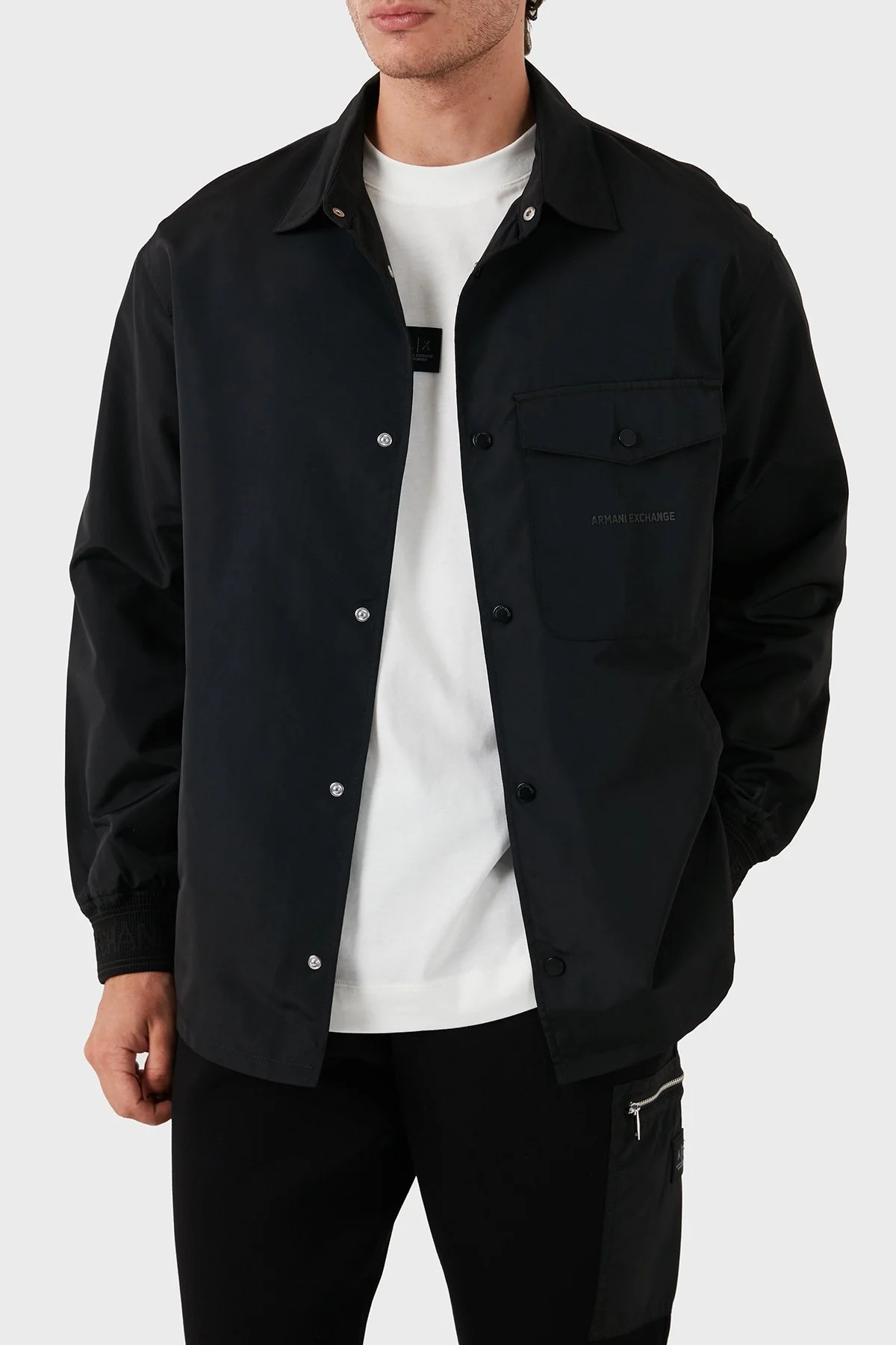 Armani Exchange Logolu Gömlek Yaka Erkek Ceket 6DZBL6 ZN5KZ 1200 SİYAH - 4