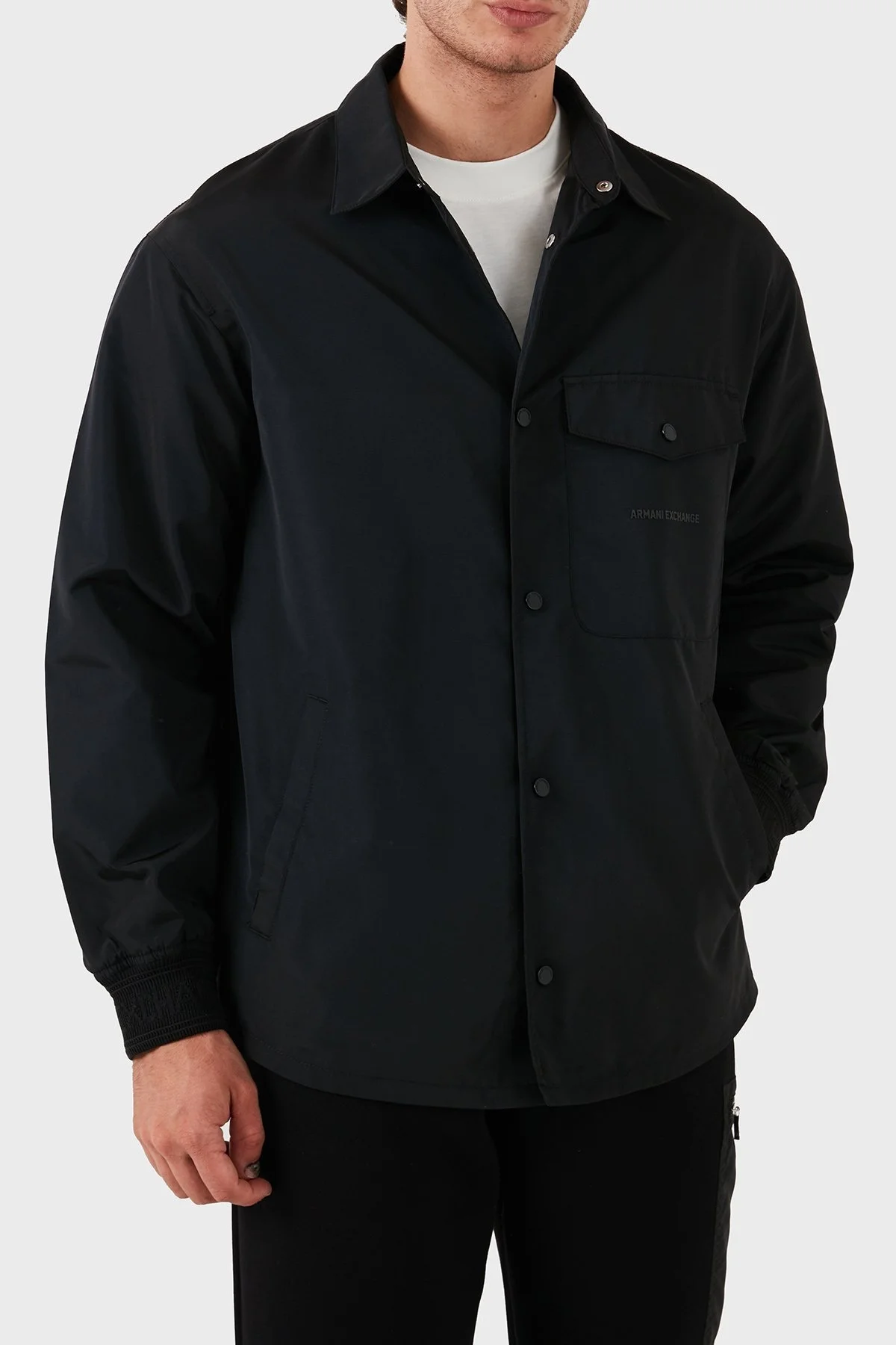 Armani Exchange Logolu Gömlek Yaka Erkek Ceket 6DZBL6 ZN5KZ 1200 SİYAH - 5