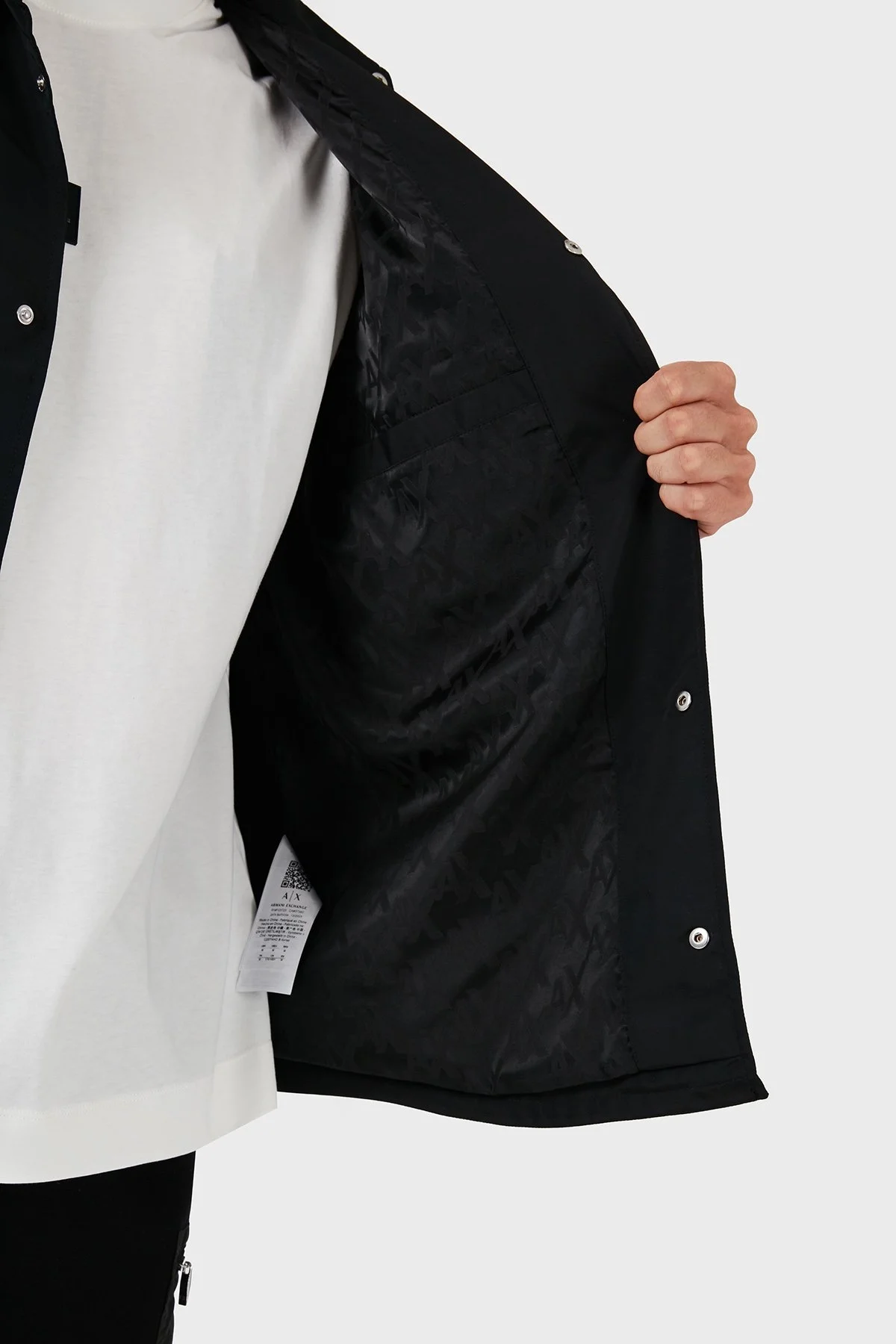 Armani Exchange Logolu Gömlek Yaka Erkek Ceket 6DZBL6 ZN5KZ 1200 SİYAH - 6