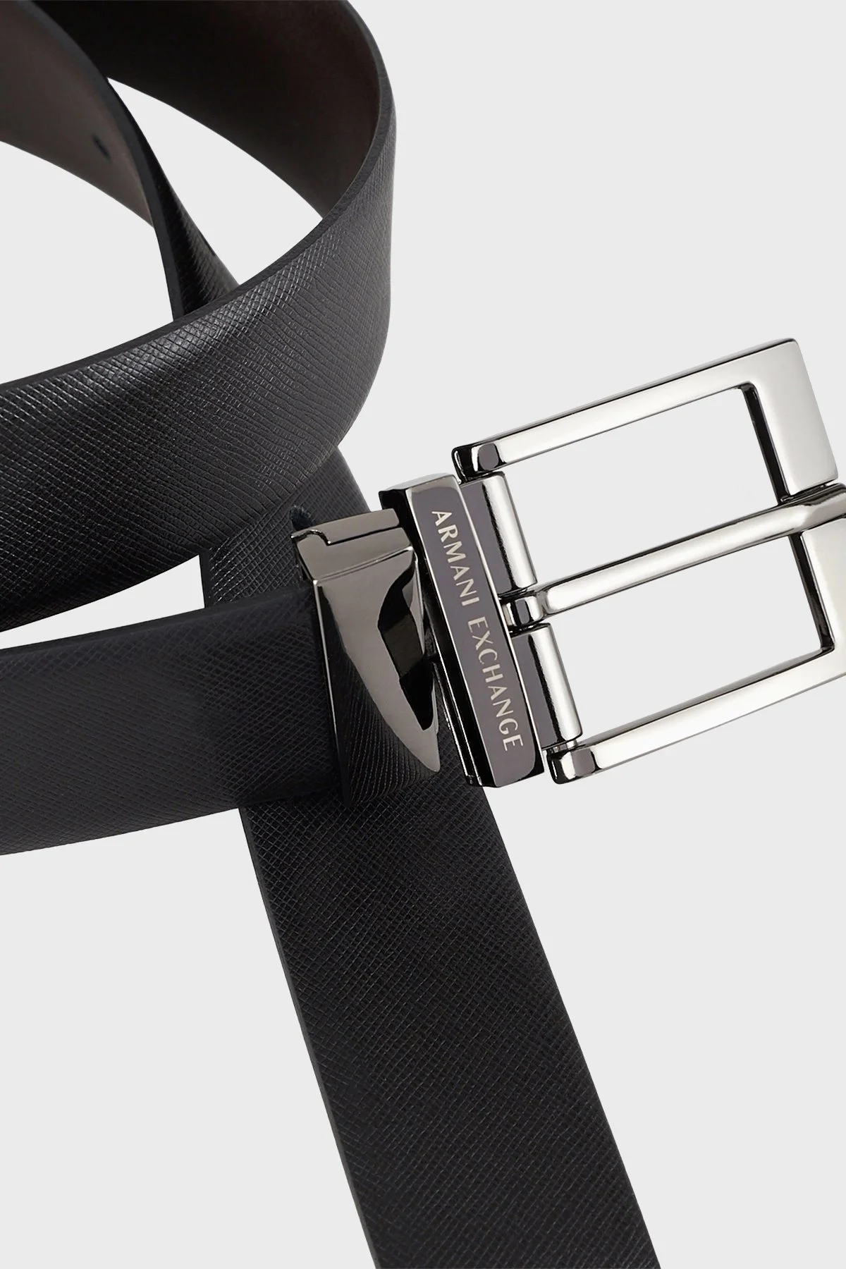 Armani Exchange Logolu Hakiki Deri Çift Taraflı Erkek Kemer 951060 CC236 54120 SİYAH-KAHVE - 3