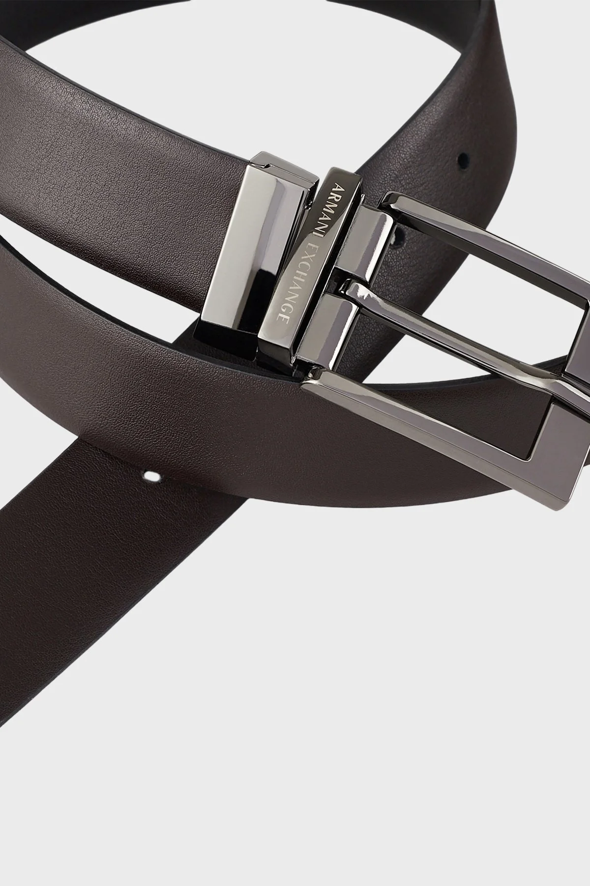Armani Exchange Logolu Hakiki Deri Çift Taraflı Erkek Kemer 951060 CC236 54120 SİYAH-KAHVE - 4