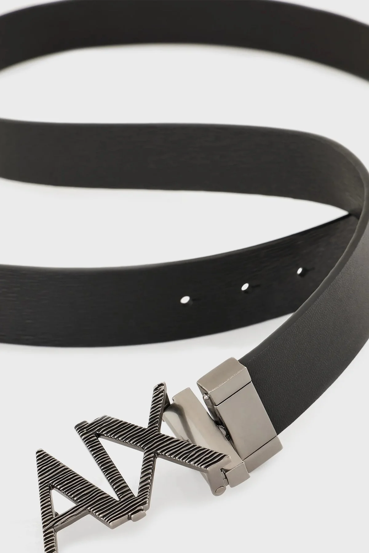 Armani Exchange Logolu Hakiki Deri Çift Taraflı Erkek Kemer 951410 4F889 19921 SİYAH - 2