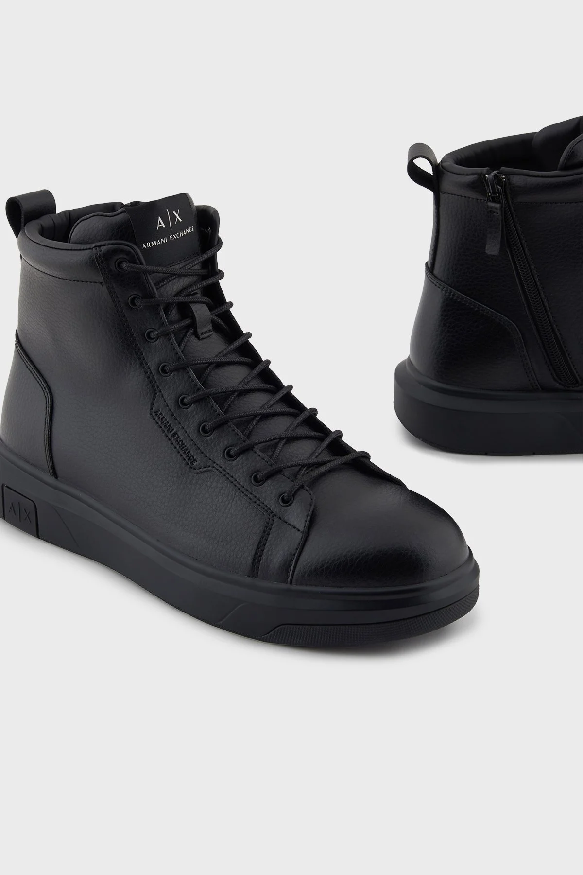 Armani Exchange Logolu Hakiki Deri Erkek Bot XM001963 AF19402 UC001 SİYAH - 5