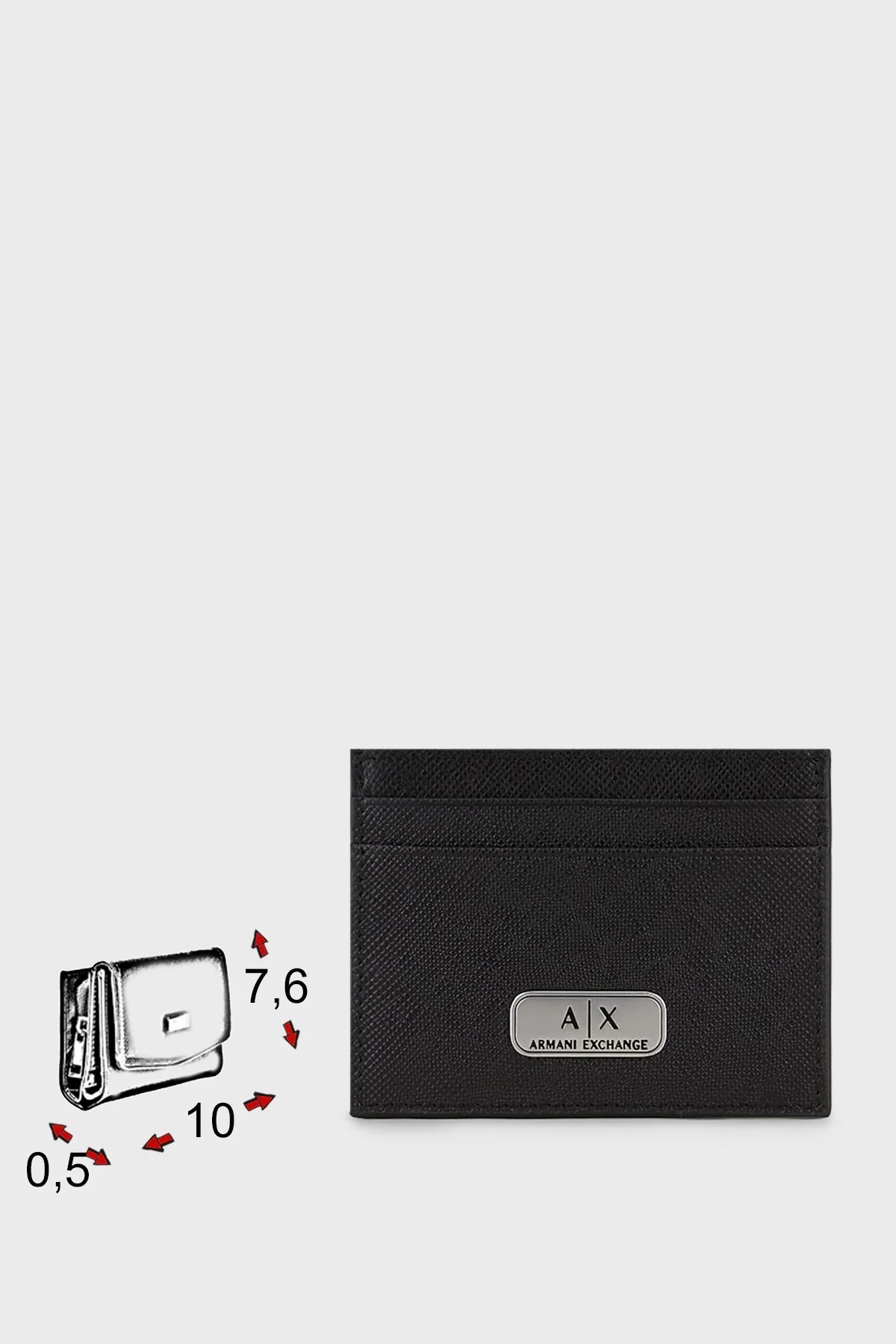 Armani Exchange Logolu Hakiki Deri Erkek Kartlık 958053 CC843 00020 SİYAH - 4