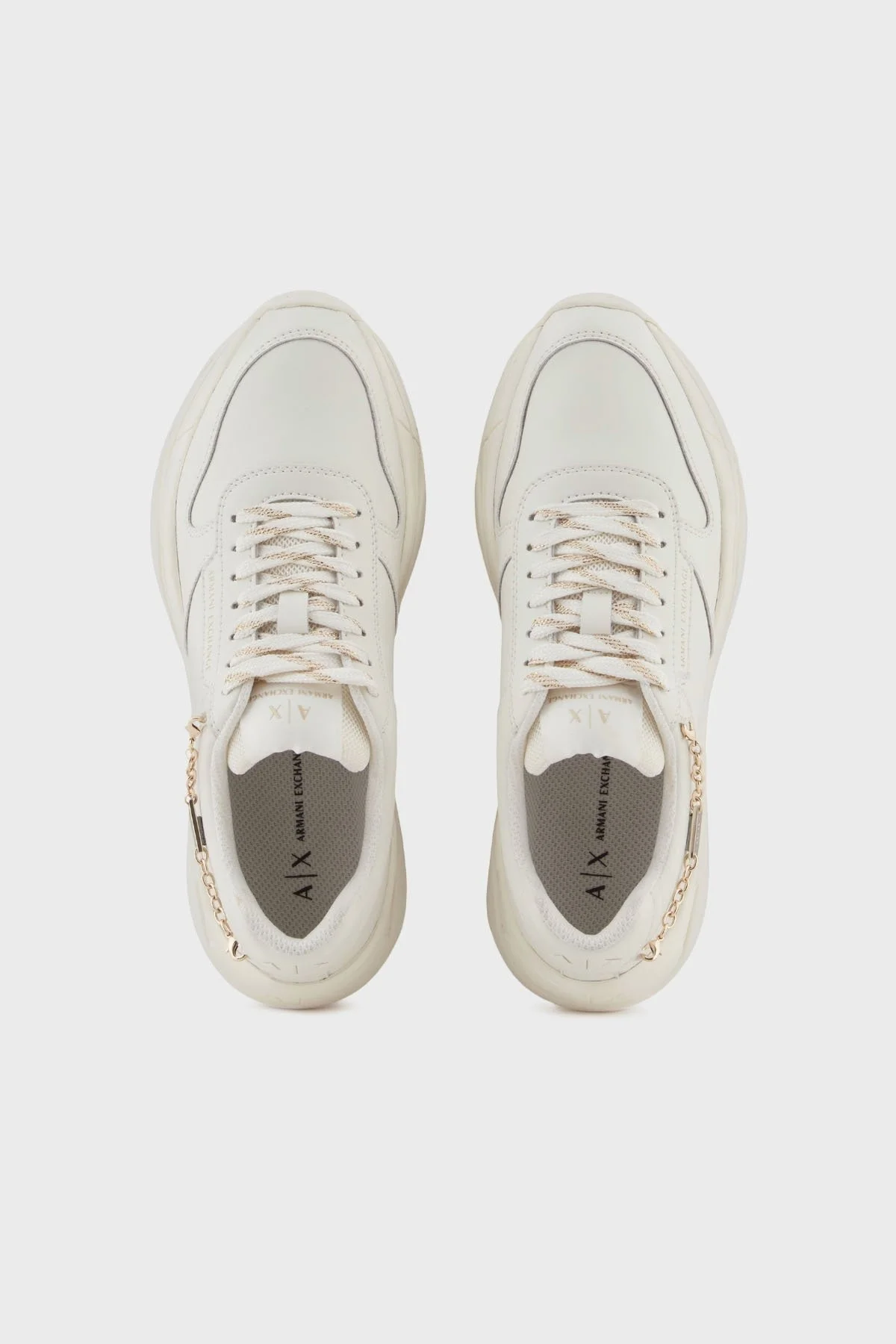 Armani Exchange Logolu Hakiki Deri Kalın Taban Sneaker Bayan Ayakkabı XW001617 AF17443 M0107 BEYAZ - 3