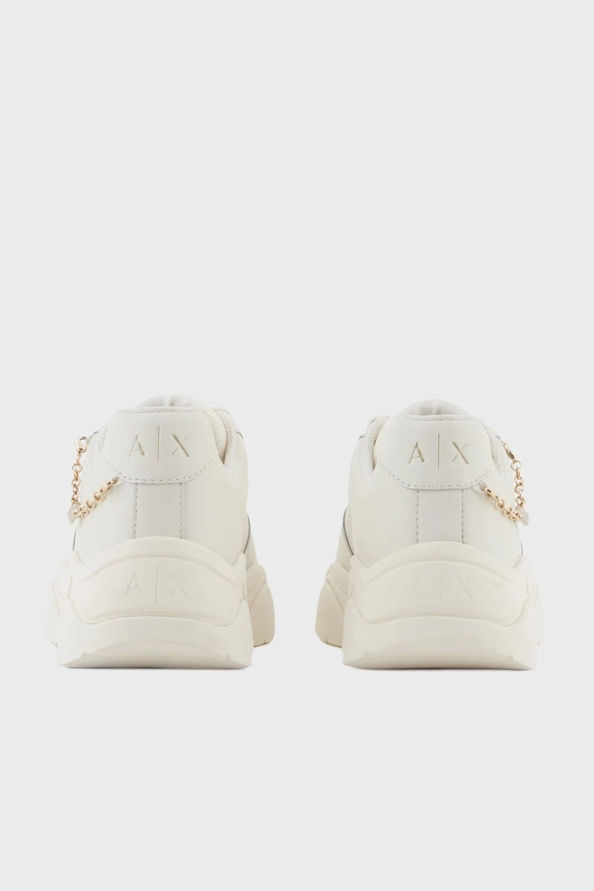 Armani Exchange Logolu Hakiki Deri Kalın Taban Sneaker Bayan Ayakkabı XW001617 AF17443 M0107 BEYAZ - 5