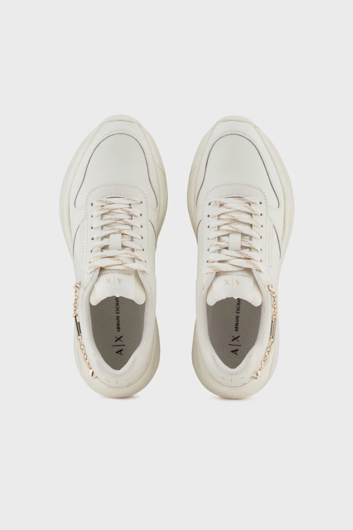 Armani Exchange Logolu Hakiki Deri Kalın Taban Sneaker Kadın Ayakkabı XW001617 AF17443 M0107 Beyaz - 3