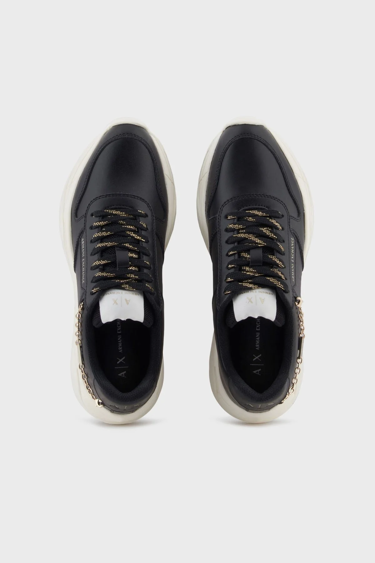 Armani Exchange Logolu Hakiki Deri Kalın Taban Sneaker Bayan Ayakkabı XW001617 AF17443 MC005 SİYAH - 3