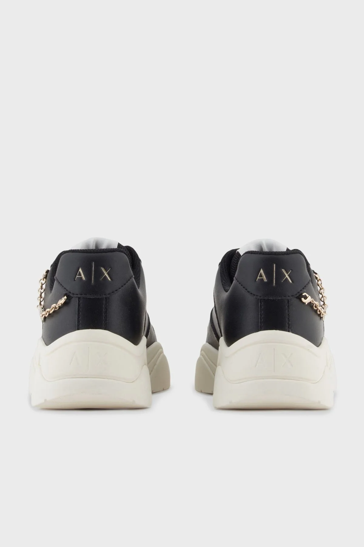 Armani Exchange Logolu Hakiki Deri Kalın Taban Sneaker Bayan Ayakkabı XW001617 AF17443 MC005 SİYAH - 5