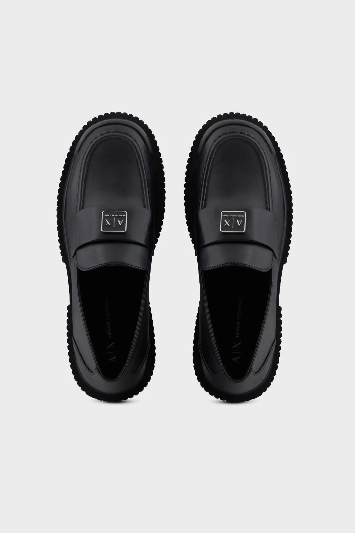 Armani Exchange Logolu Hakiki Deri Loafer Bayan Ayakkabı XDA006 XV874 00002 SİYAH - 9
