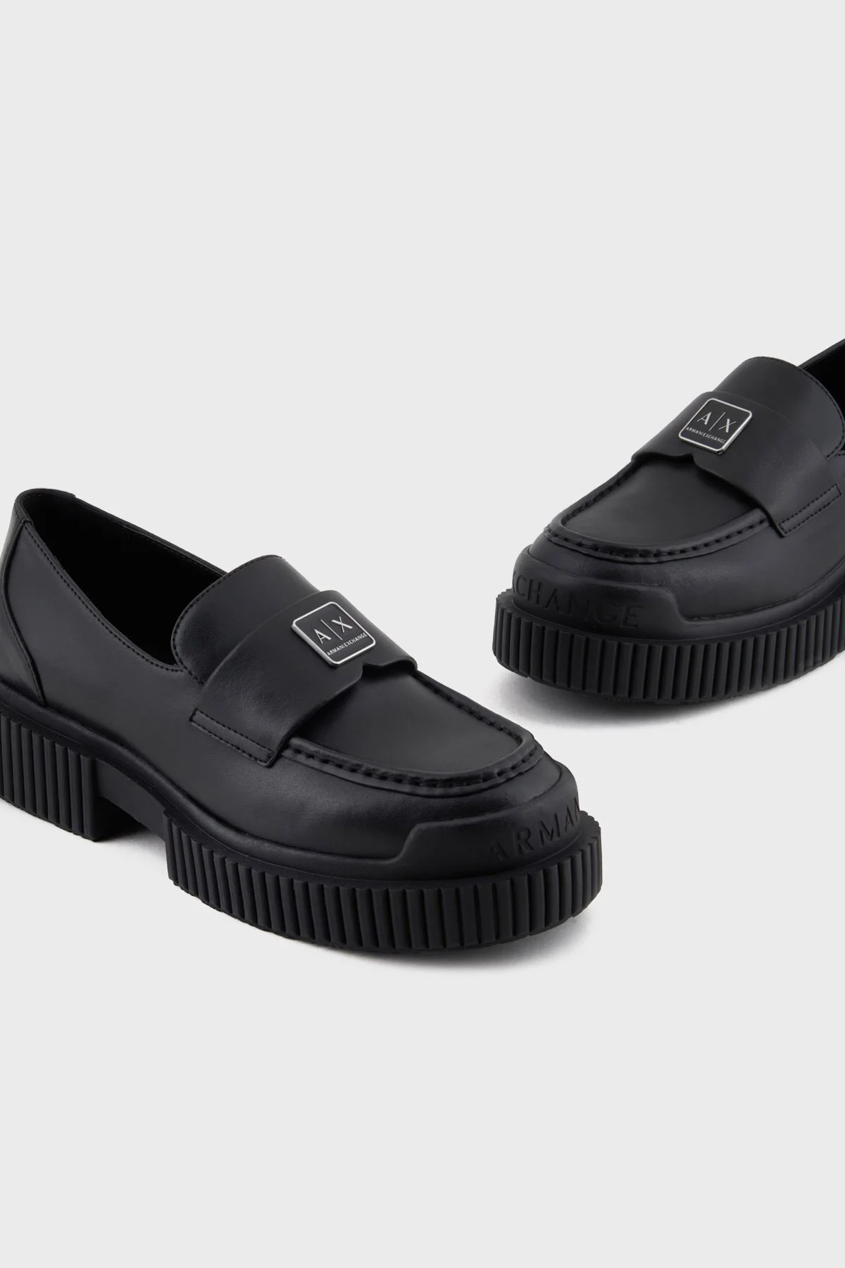 Armani Exchange Logolu Hakiki Deri Loafer Bayan Ayakkabı XDA006 XV874 00002 SİYAH - 10