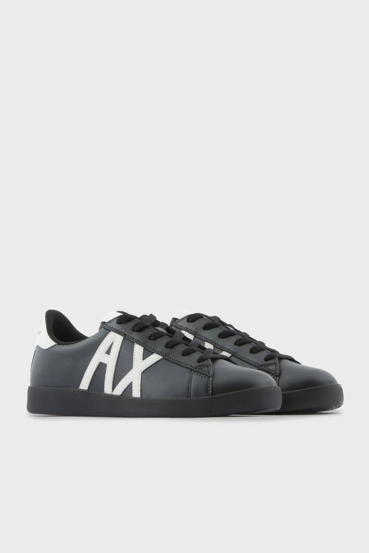 Armani Exchange Logolu Hakiki Deri Sneaker Erkek Ayakkabı XUX016 XCC71 N814 SİYAH - 2