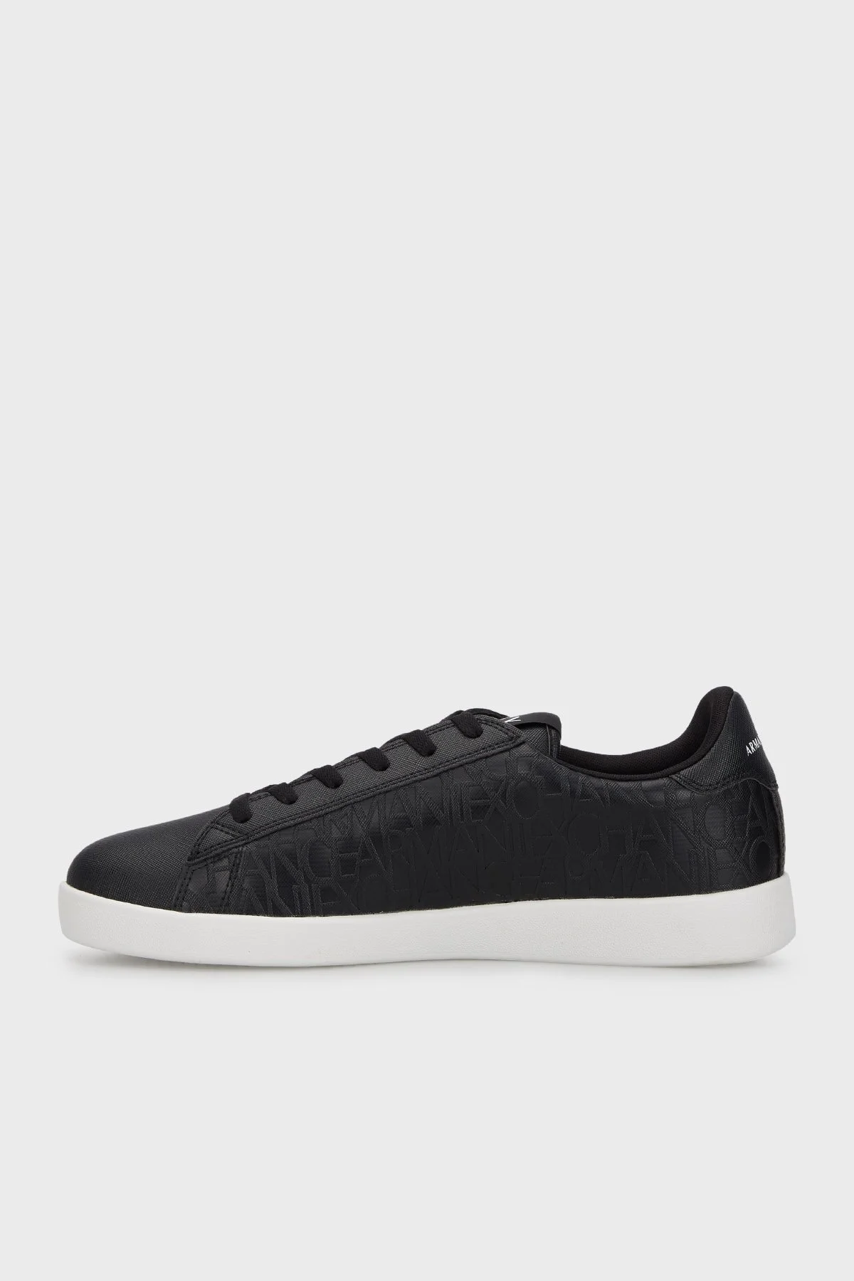 Armani Exchange Logolu Hakiki Deri Sneaker Erkek Ayakkabı XUX016 XV654 K001 SİYAH - 2
