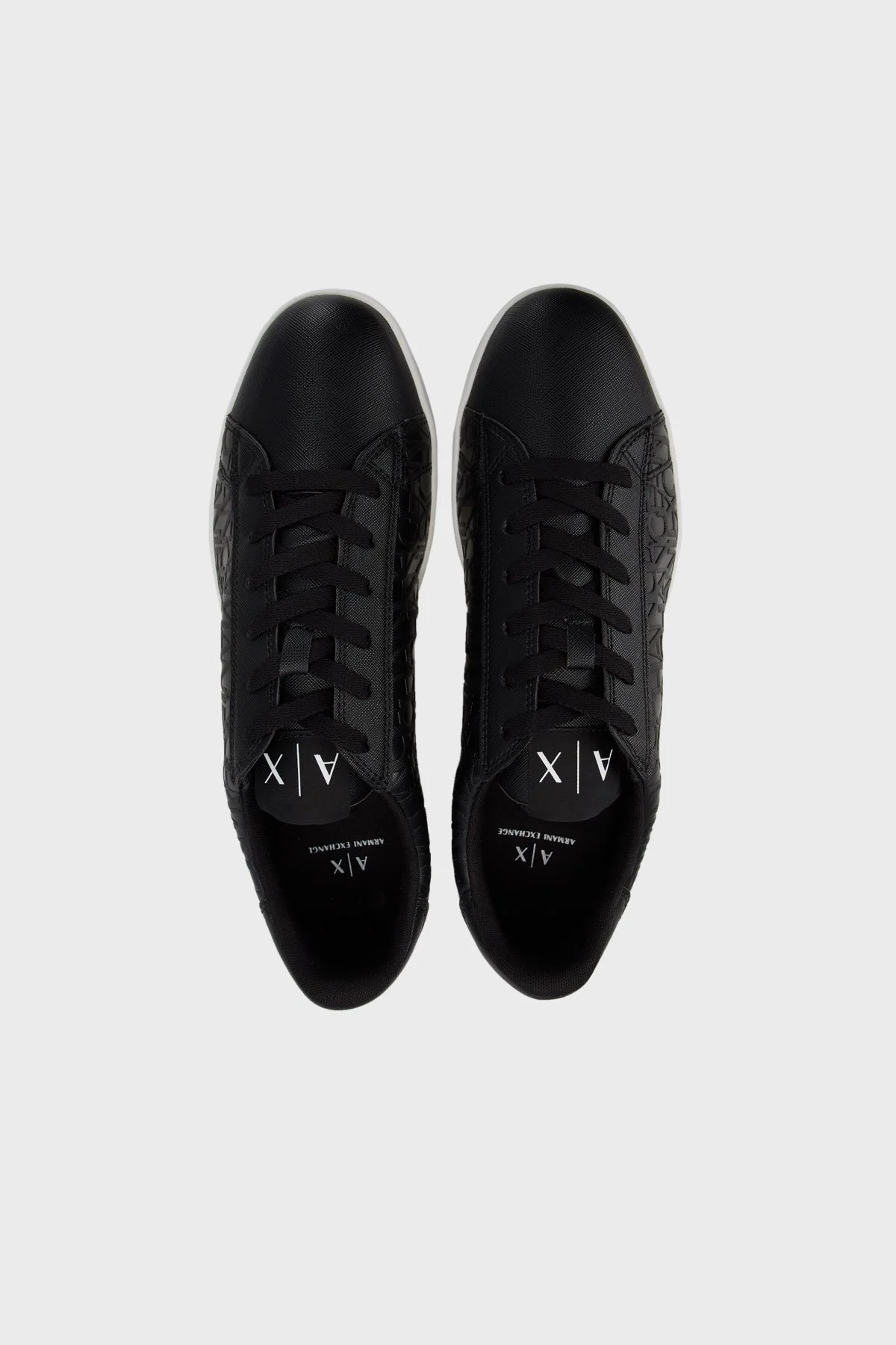 Armani Exchange Logolu Hakiki Deri Sneaker Erkek Ayakkabı XUX016 XV654 K001 SİYAH - 5