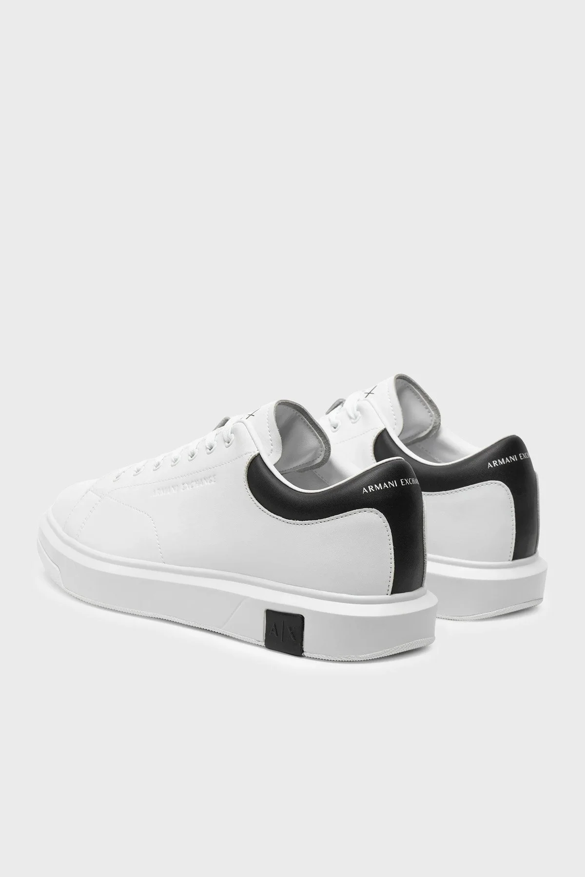 Armani Exchange Logolu Hakiki Deri Sneaker Erkek Ayakkabı XUX123 XV534 ECRU EKRU - 4