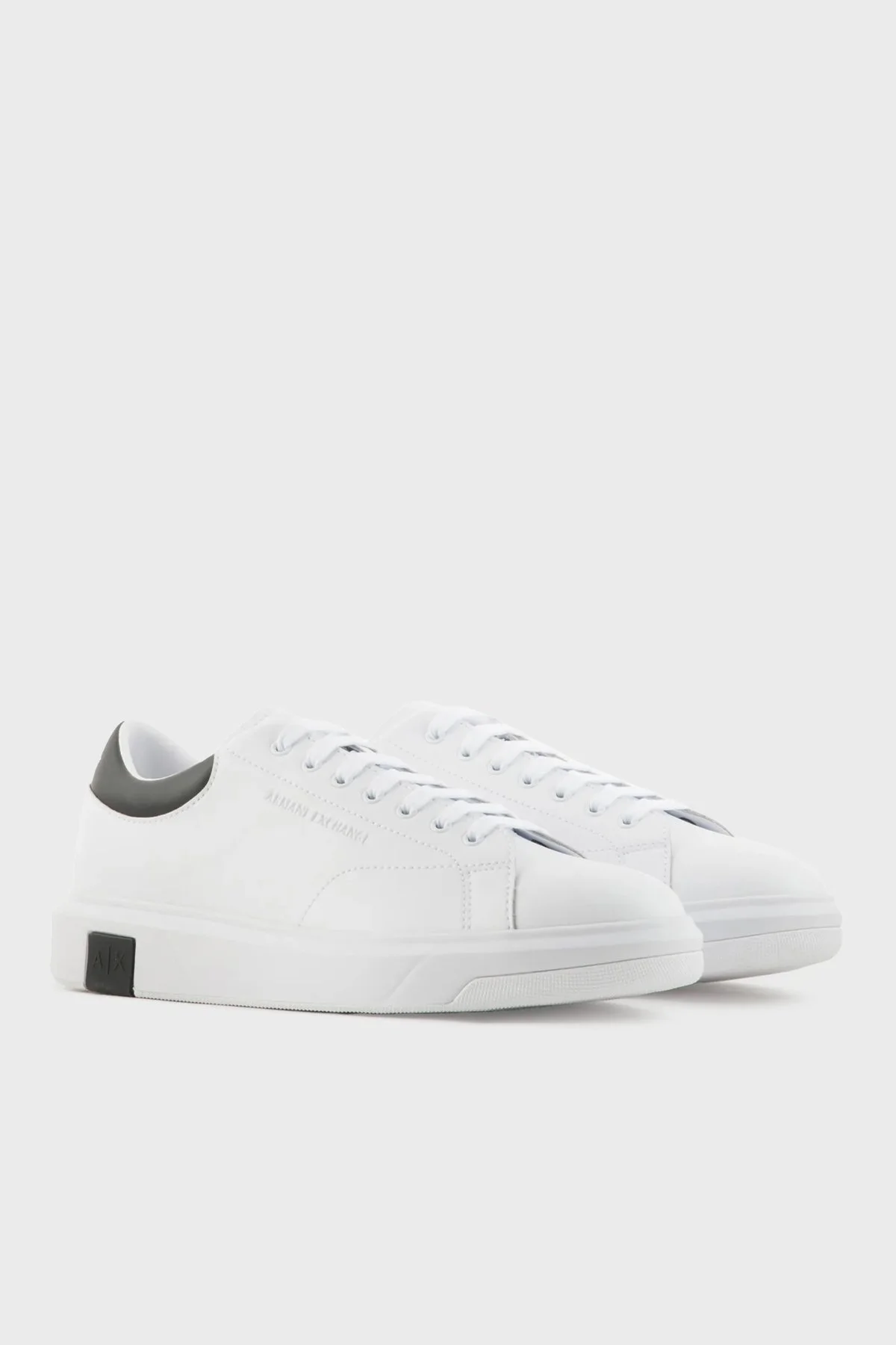 Armani Exchange Logolu Hakiki Deri Sneaker Erkek Ayakkabı XUX123 XV534 K488 BEYAZ-SİYAH - 8