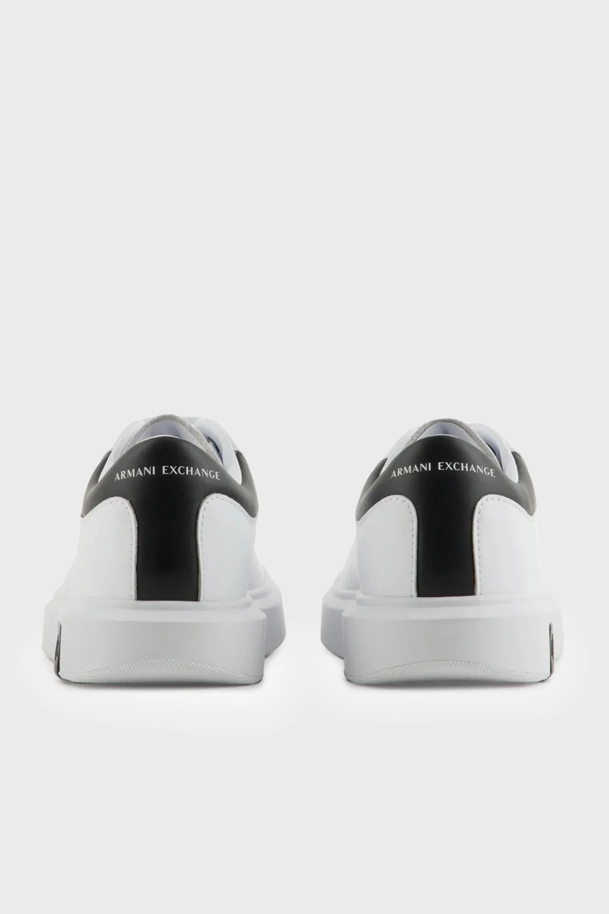 Armani Exchange Logolu Hakiki Deri Sneaker Erkek Ayakkabı XUX123 XV534 K488 BEYAZ-SİYAH - 10