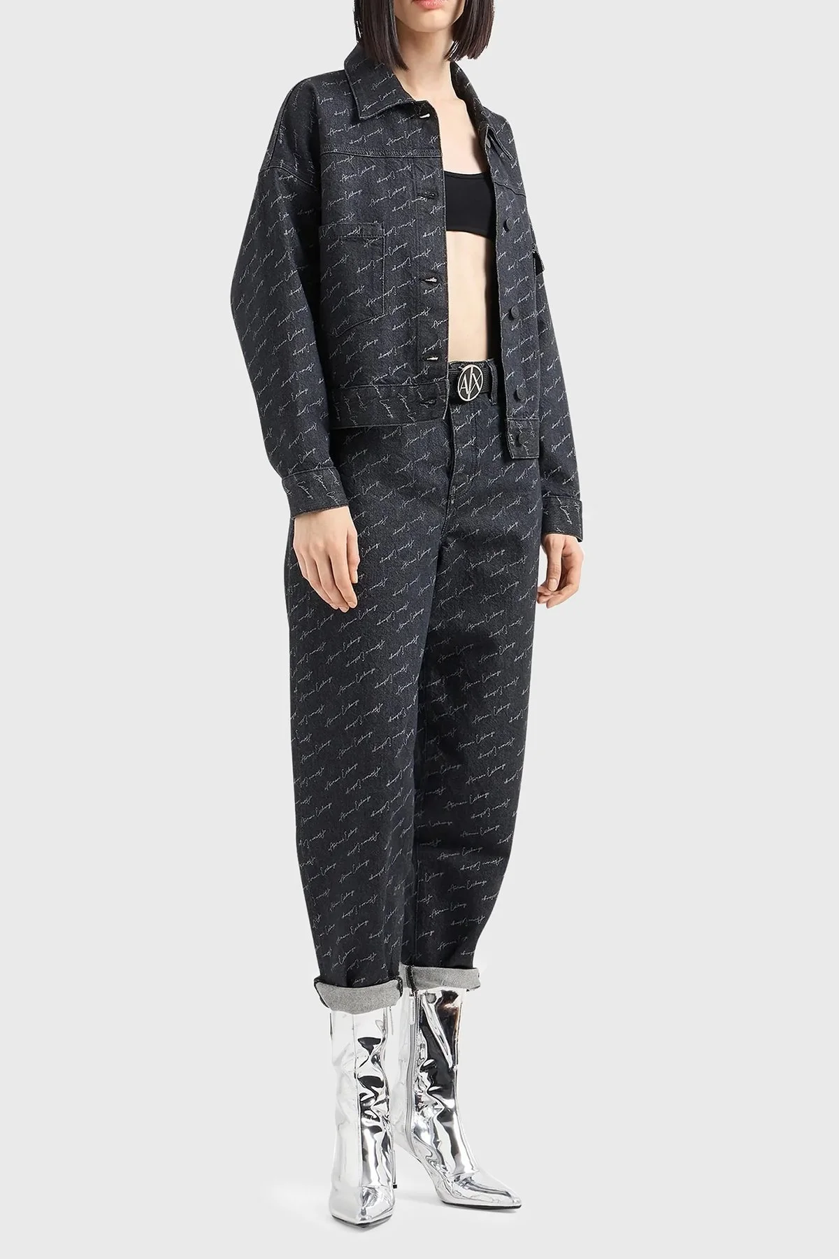 Armani Exchange Logolu Jakarlı Bayan Ceket 6DYB20 Y18BZ 42AC SİYAH - 3