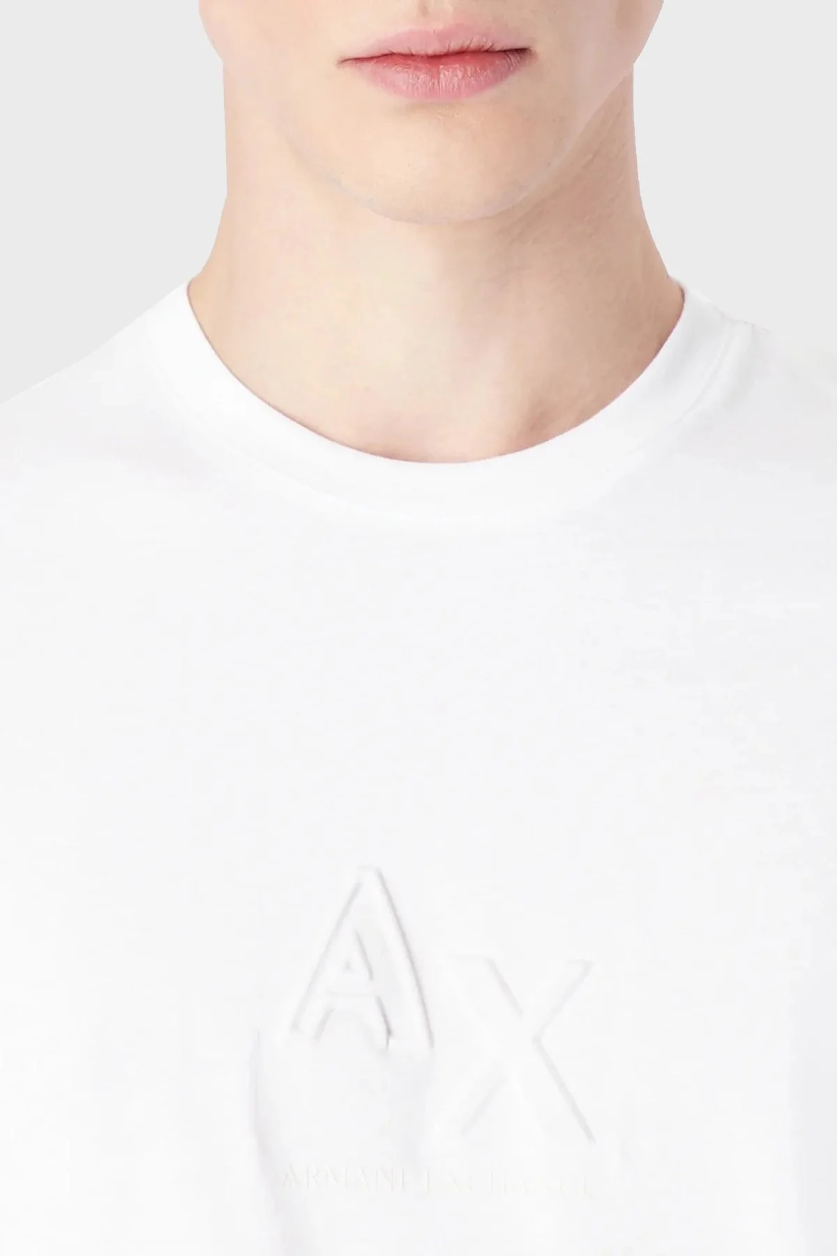 Armani Exchange Logolu Jarse Pamuklu Bisiklet Yaka Regular Fit Erkek T Shirt 3RZTHJ ZJBYZ 1100 BEYAZ - 3