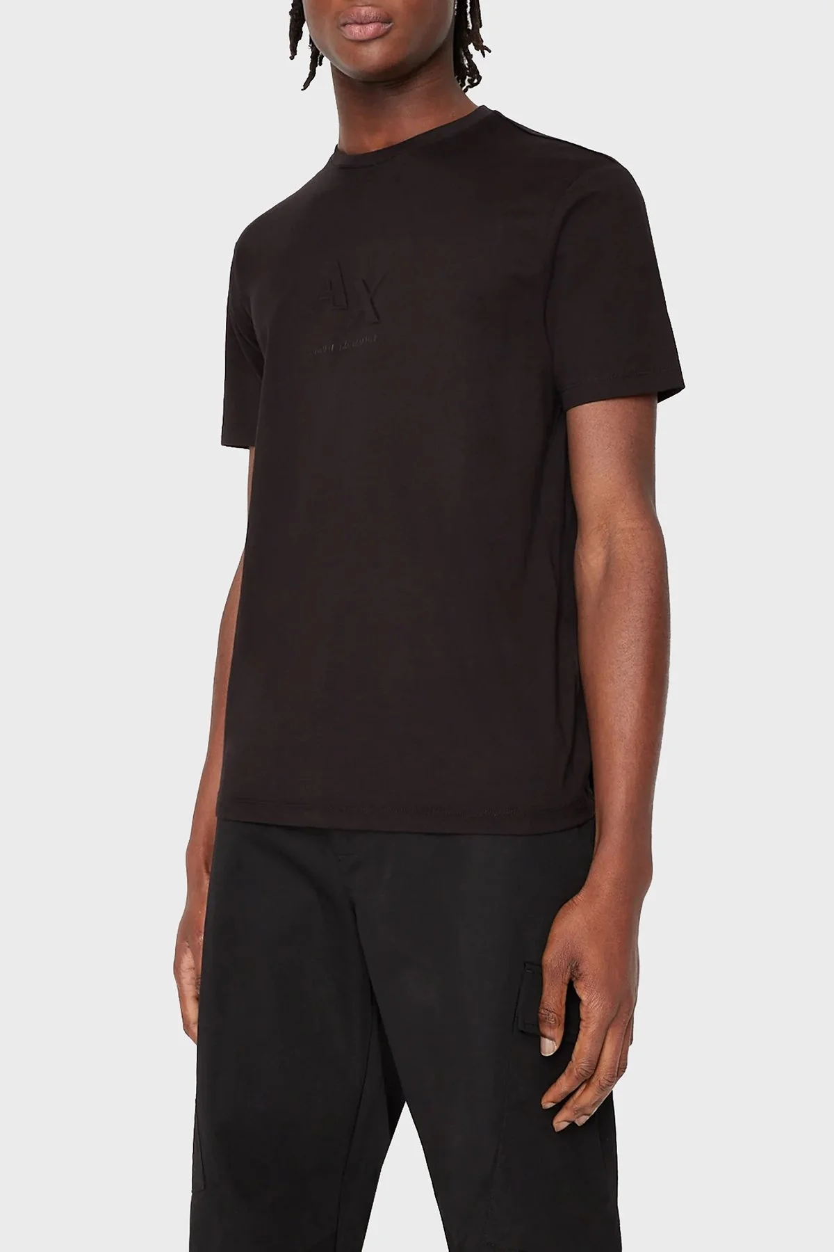 Armani Exchange Logolu Jarse Pamuklu Bisiklet Yaka Regular Fit Erkek T Shirt 3RZTHJ ZJBYZ 1200 SİYAH - 1