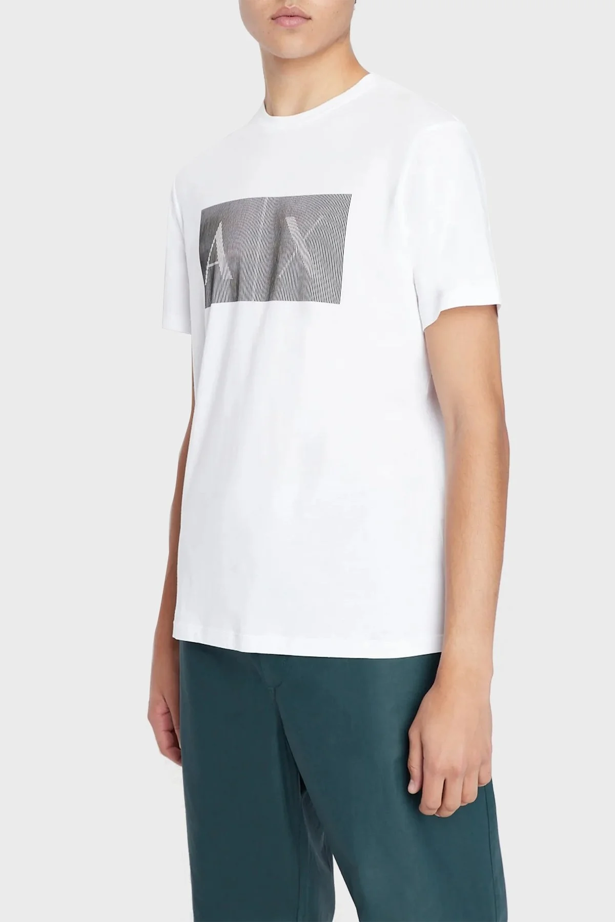 Armani Exchange Logolu Jarse Pamuklu Bisiklet Yaka Regular Fit Erkek T Shirt 3RZTHT ZJBYZ 1100 BEYAZ - 1