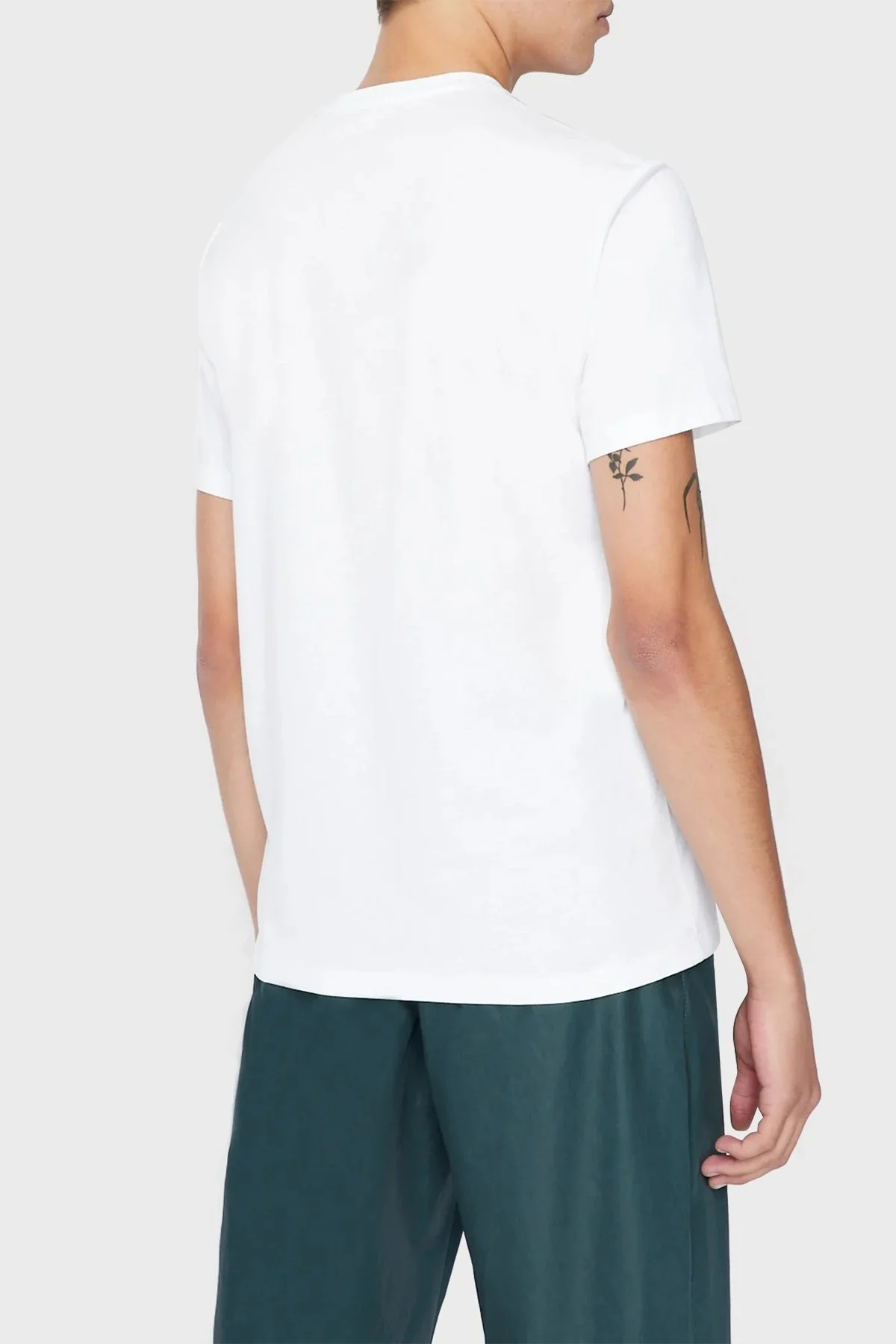 Armani Exchange Logolu Jarse Pamuklu Bisiklet Yaka Regular Fit Erkek T Shirt 3RZTHT ZJBYZ 1100 BEYAZ - 2