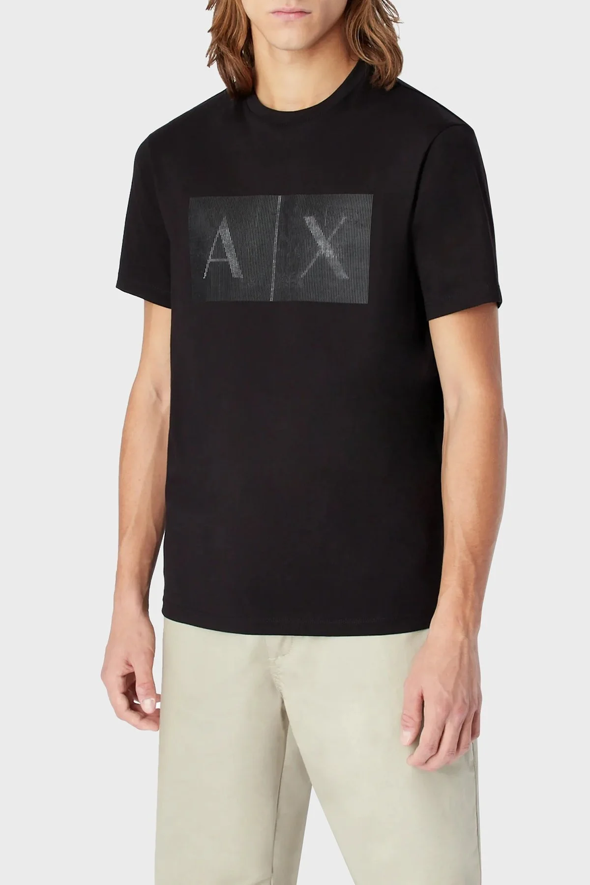 Armani Exchange Logolu Jarse Pamuklu Bisiklet Yaka Regular Fit Erkek T Shirt 3RZTHT ZJBYZ 1200 SİYAH - 1