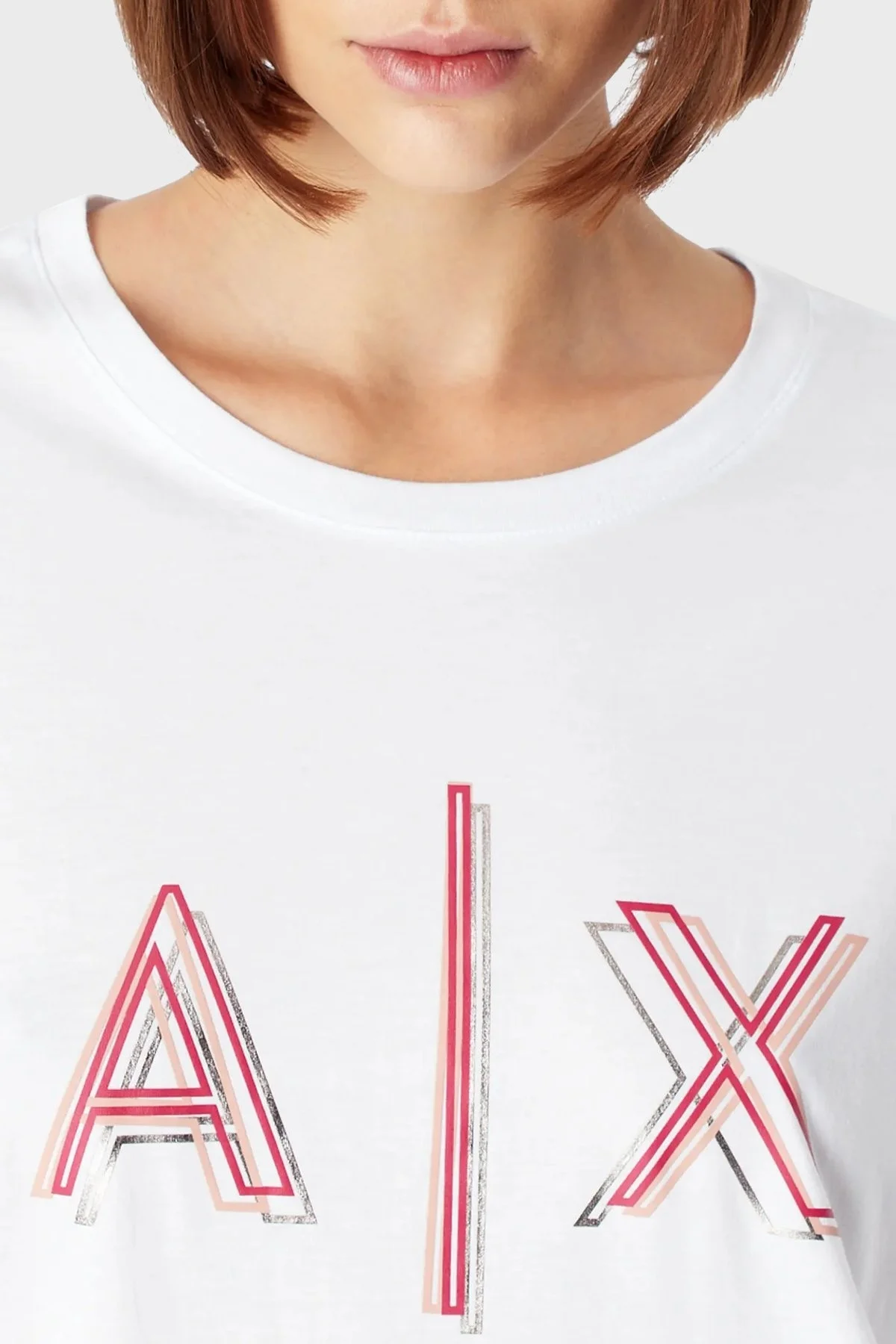 Armani Exchange Logolu Jarse Pamuklu Boyfriend Fit Bayan T Shirt 3RYTEJ YJ16Z 1000 BEYAZ - 3