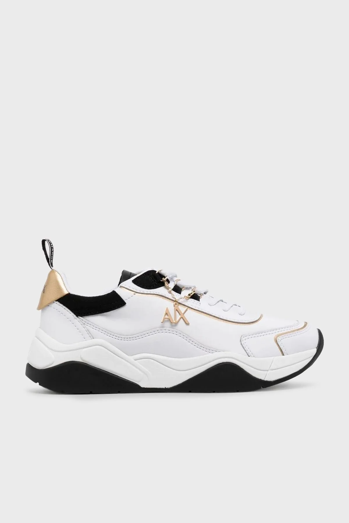 Armani Exchange Logolu Kalın Taban Bayan Ayakkabı XDX104 XV580 S037 SİYAH-BEYAZ - 9