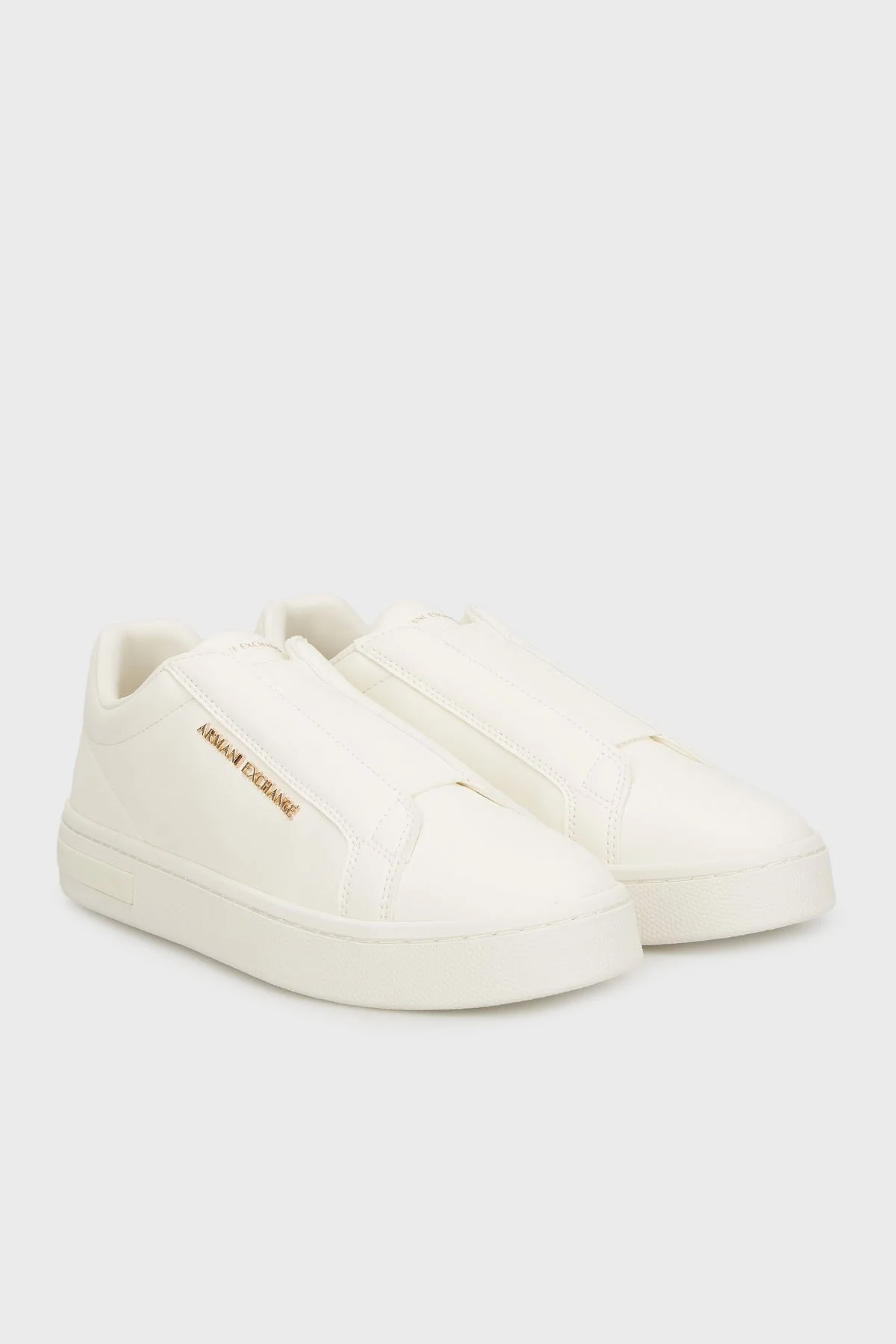 Armani Exchange Logolu Kalın Taban Slip-On Sneaker Bayan Ayakkabı XW001623 AF17449 U0011 EKRU - 2