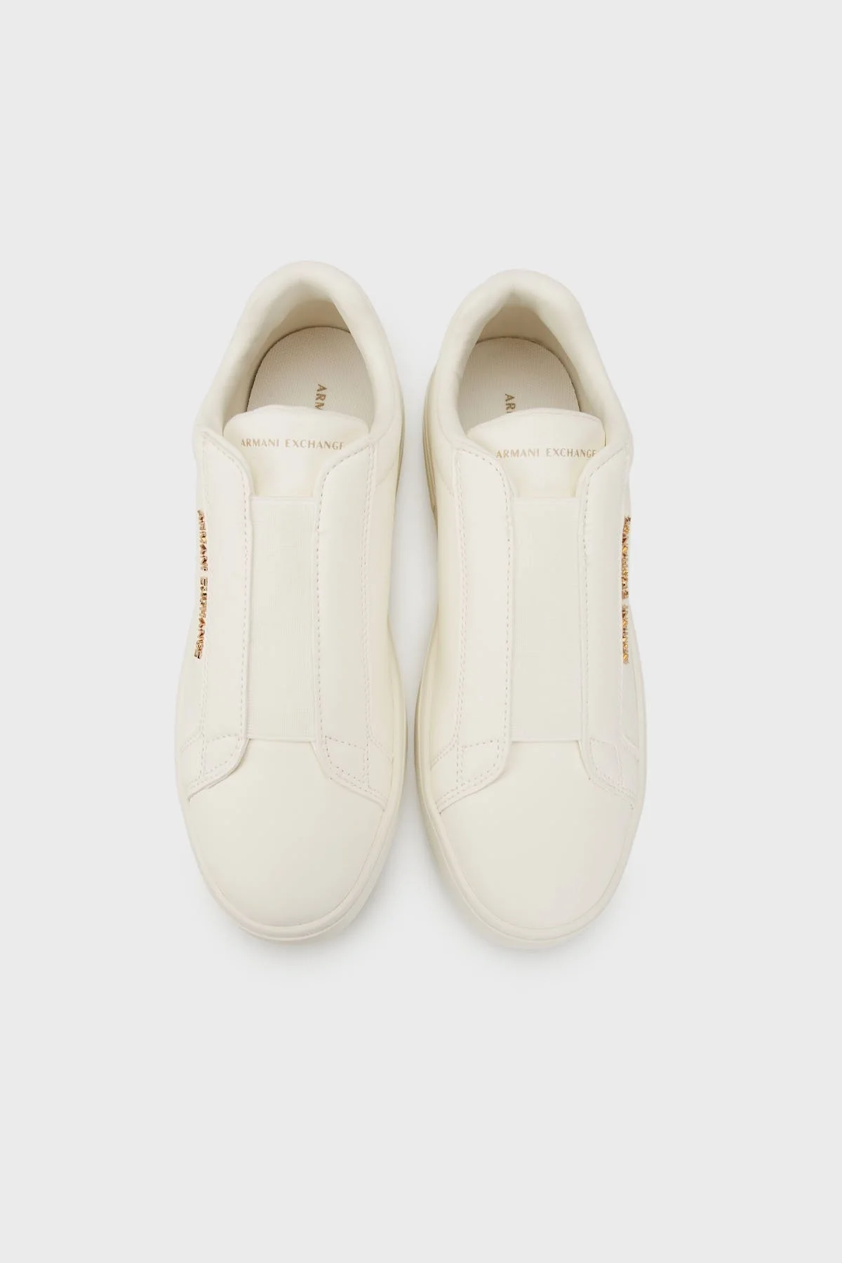 Armani Exchange Logolu Kalın Taban Slip-On Sneaker Bayan Ayakkabı XW001623 AF17449 U0011 EKRU - 4