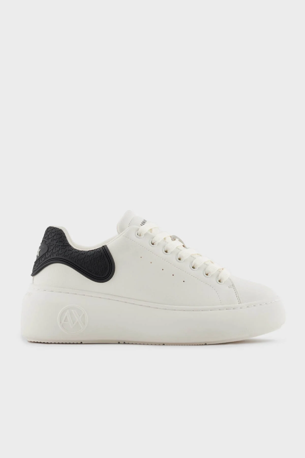 Armani Exchange Logolu Kalın Taban Sneaker Bayan Ayakkabı XW002149 AF19528 M0017 EKRU-SİYAH - 1