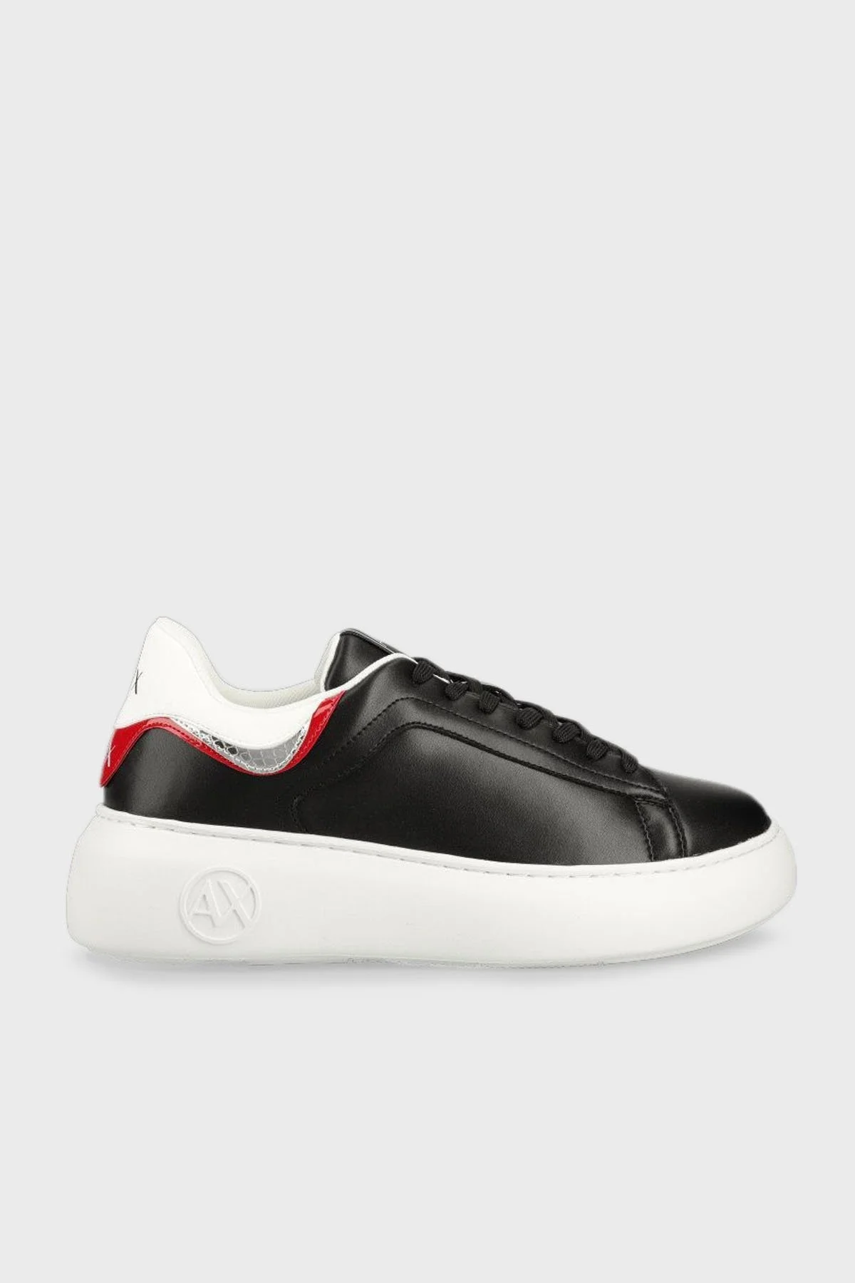 Armani Exchange Logolu Kalın Tabanlı Sneaker Bayan Ayakkabı XDX108 XV731 K596 SİYAH-KIRMIZI-BEYAZ - 1