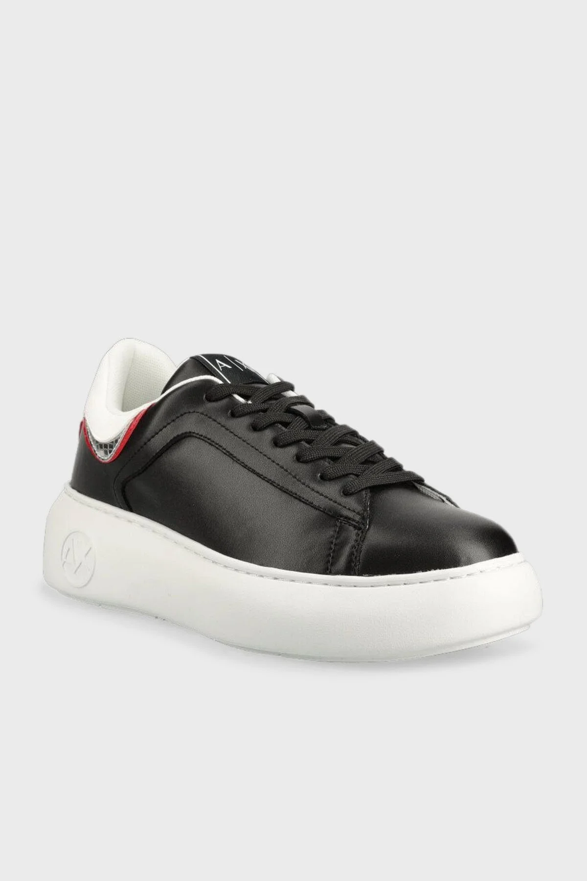 Armani Exchange Logolu Kalın Tabanlı Sneaker Bayan Ayakkabı XDX108 XV731 K596 SİYAH-KIRMIZI-BEYAZ - 2