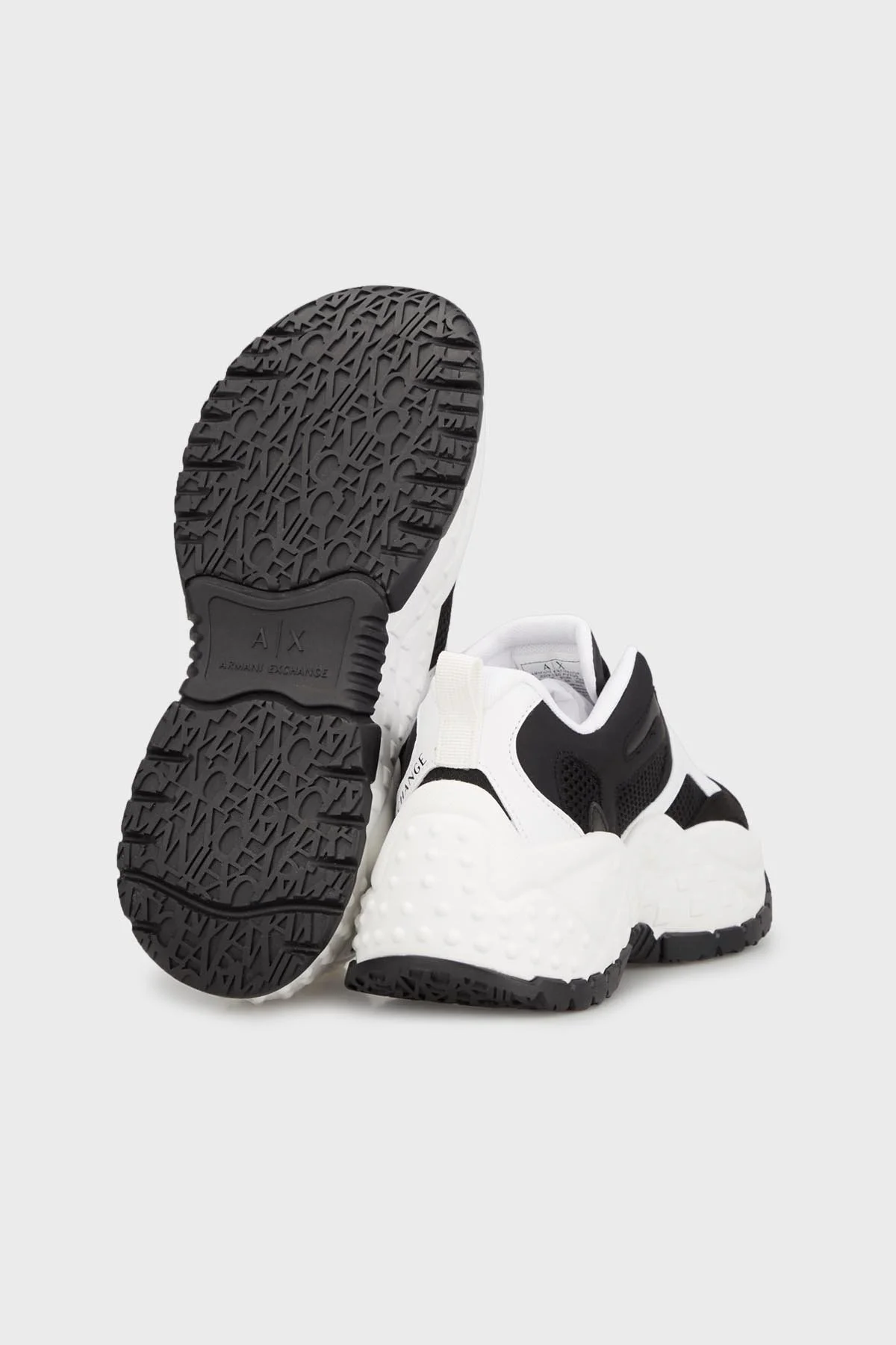 Armani Exchange Logolu Kalın Tabanlı Sneaker Bayan Ayakkabı XDX120 XV708 T037 SİYAH-BEYAZ - 4