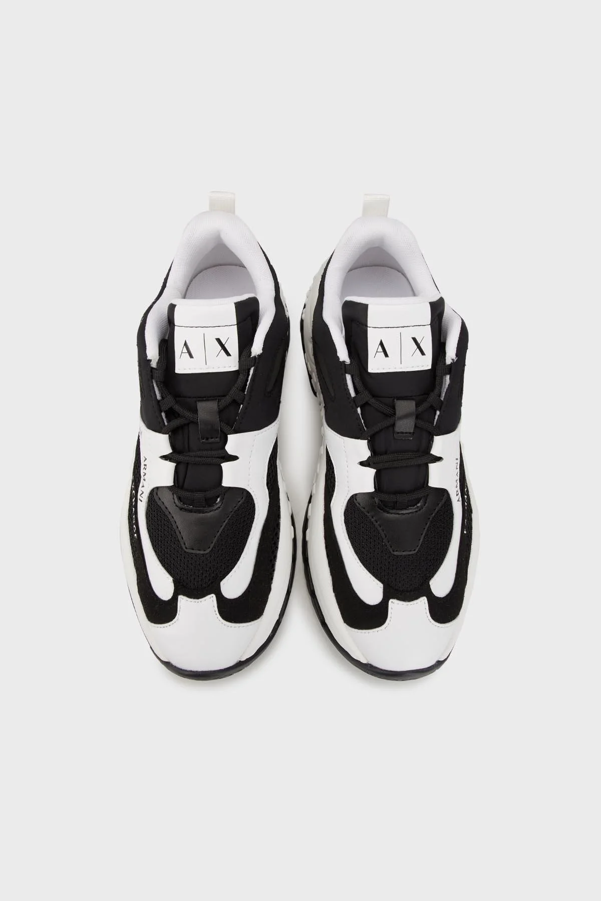 Armani Exchange Logolu Kalın Tabanlı Sneaker Bayan Ayakkabı XDX120 XV708 T037 SİYAH-BEYAZ - 5