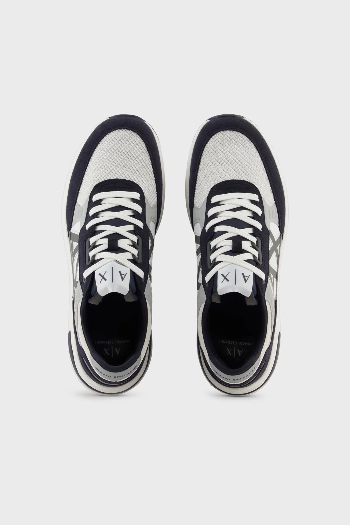 Armani Exchange Logolu Kalın Tabanlı Sneaker Erkek Ayakkabı XUX090 XV276 MB373 Beyaz-Lacivert-Gri - 3