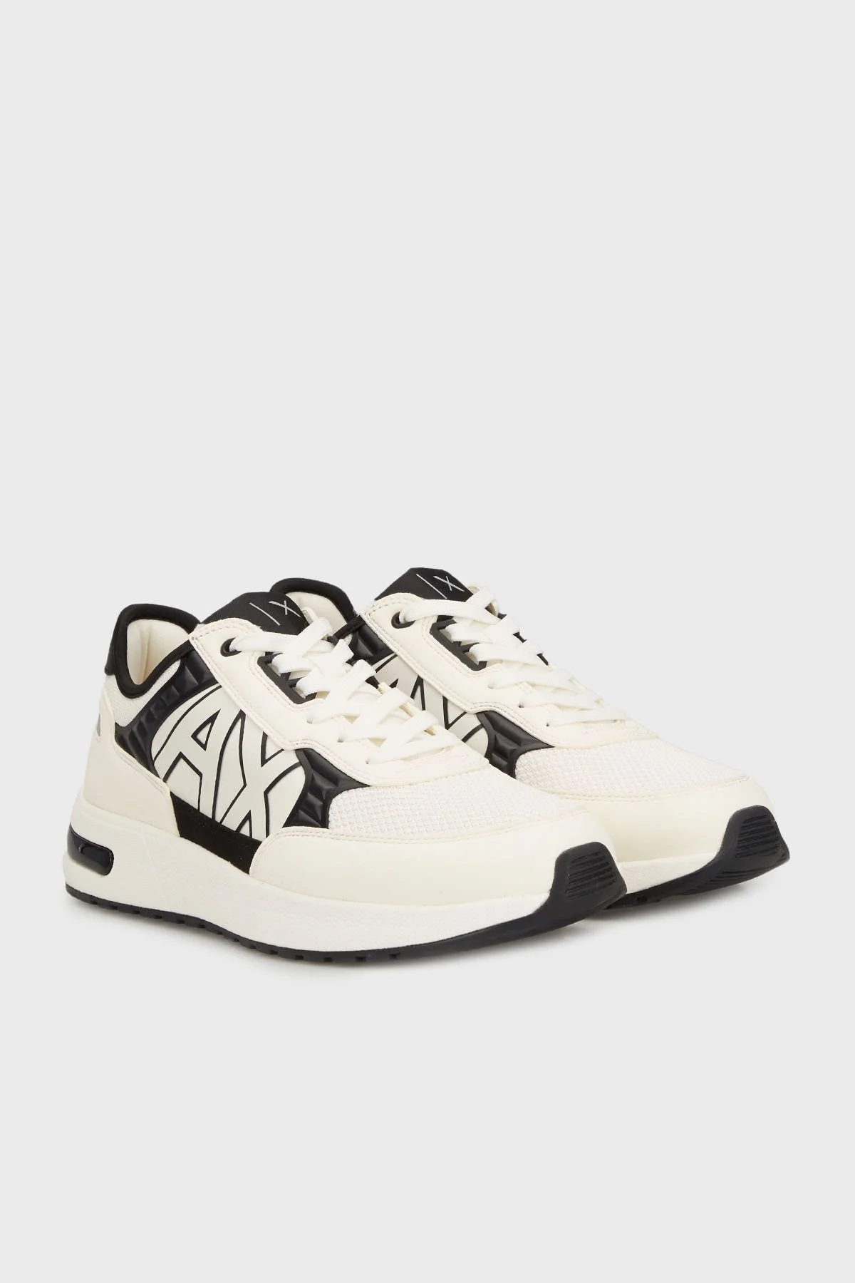 Armani Exchange Logolu Kalın Tabanlı Sneaker Erkek Ayakkabı XUX090 XV276 N480 BEYAZ-SİYAH - 7