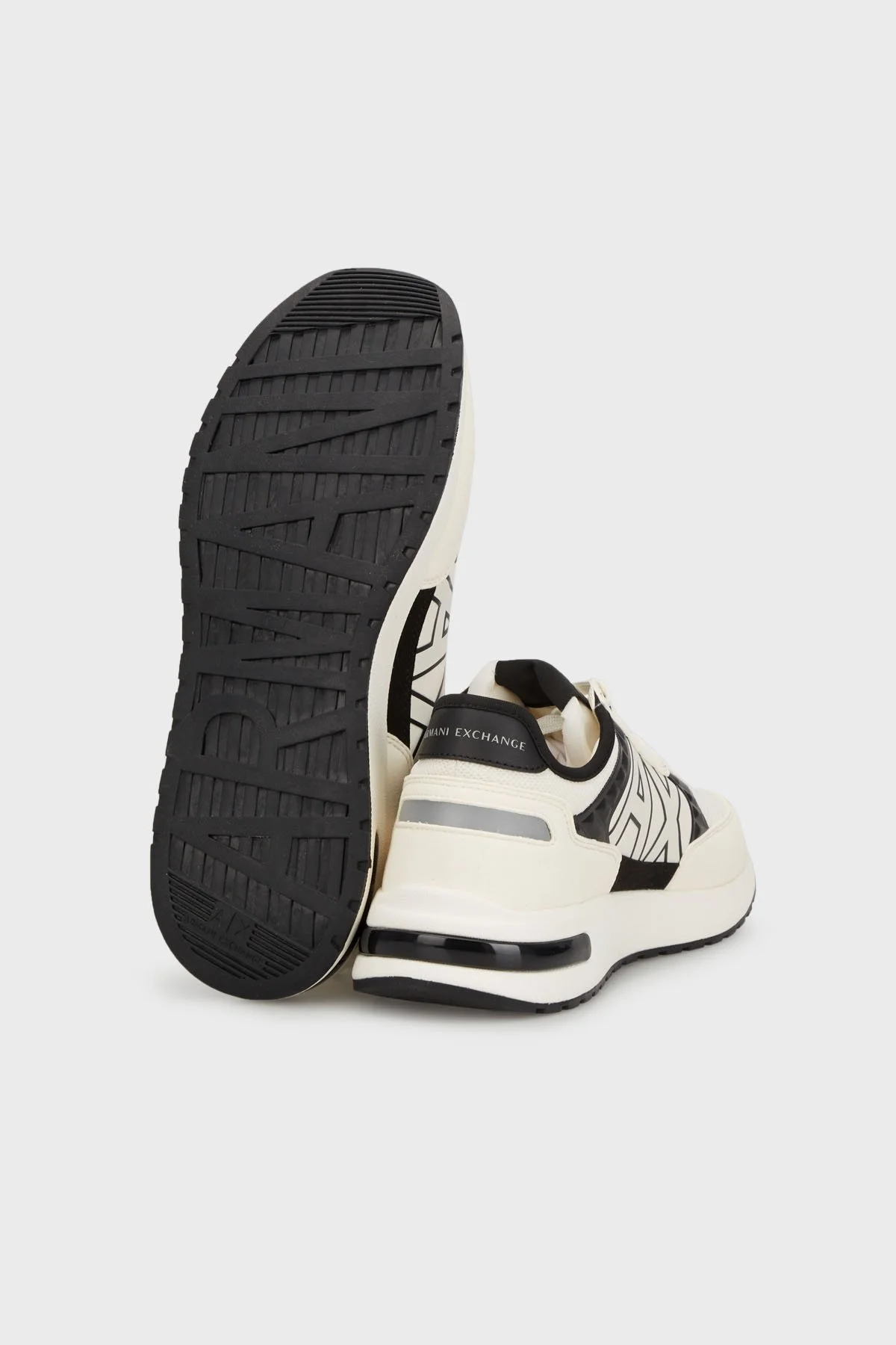 Armani Exchange Logolu Kalın Tabanlı Sneaker Erkek Ayakkabı XUX090 XV276 N480 BEYAZ-SİYAH - 9