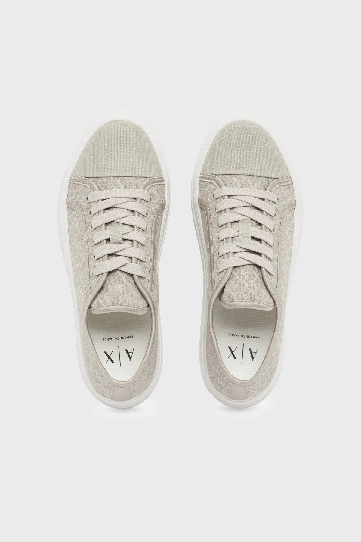 Armani Exchange Logolu Kalın Tabanlı Sneaker Kadın Ayakkabı XW002786 AF23055 MZ738 AÇIK HAKİ - 3